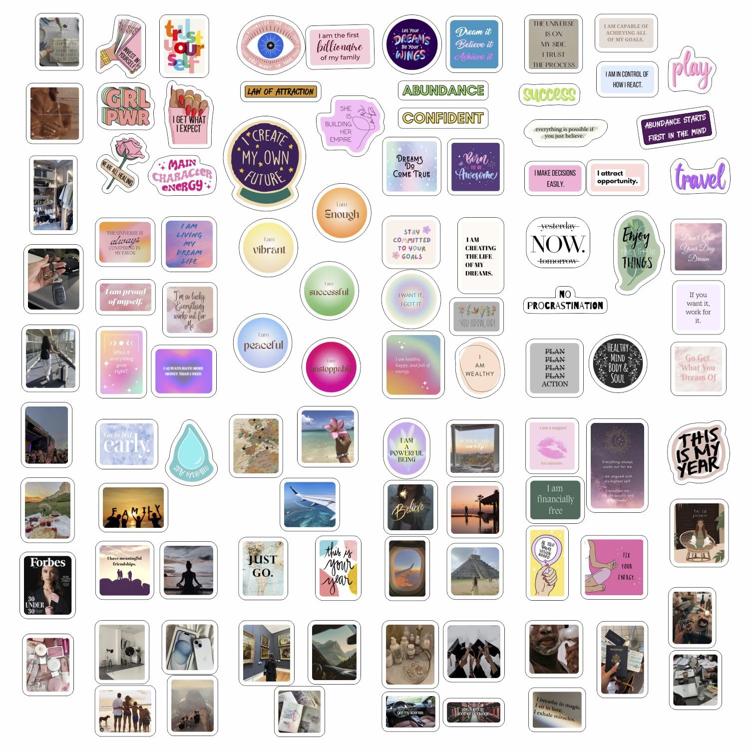Positive Affirmations Stickers   Vision Board Stickers For Women, Vision Board Supplies Kit   Vision Board Pictures & Quotes For