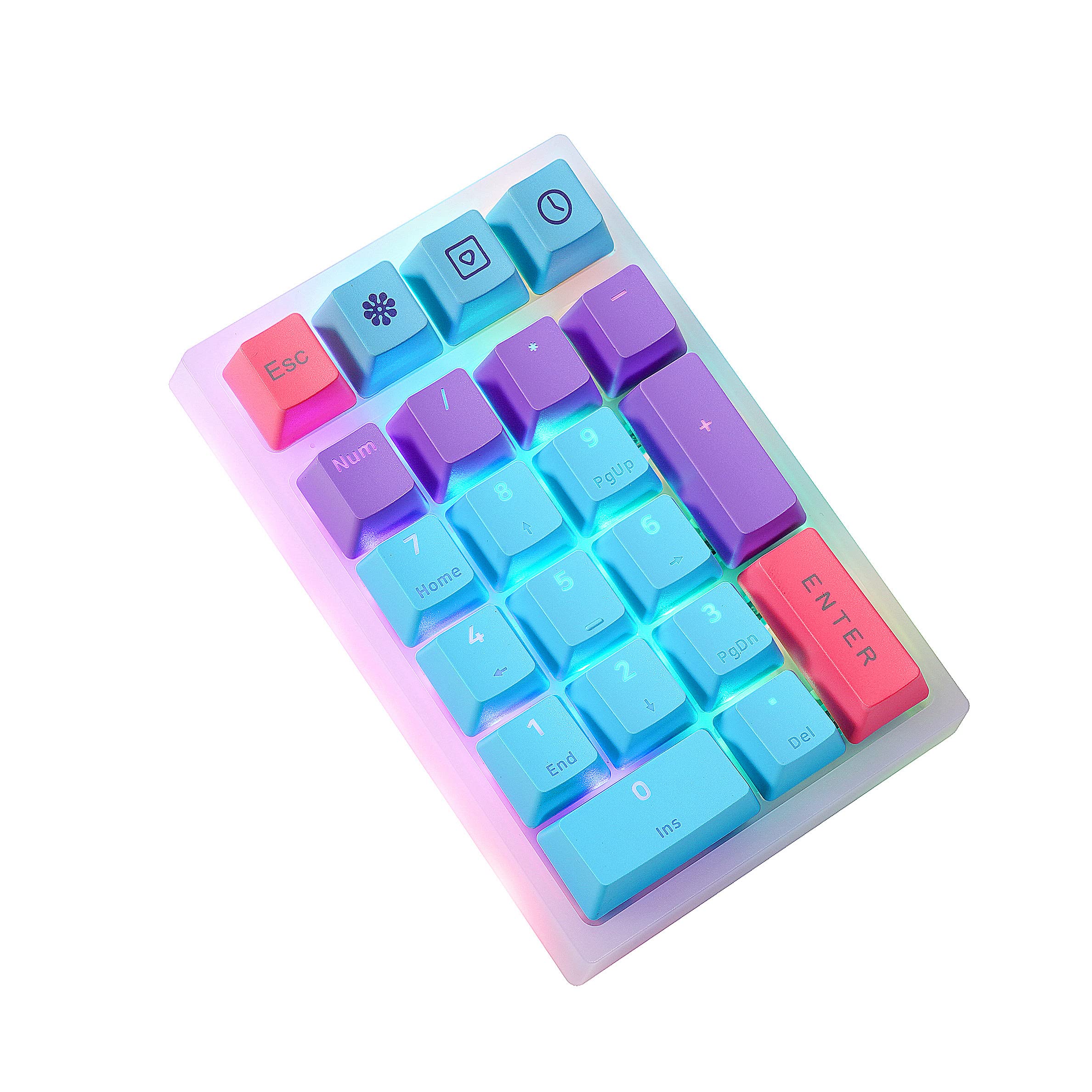 Boyi Td21 Hot Swappable Numpad,Bluetooth 5.0/2.4Ghz/Wired 21 Keys Mini Numpad Portable Keypad Number Pad Keyboard Pbt Keycaps Rg