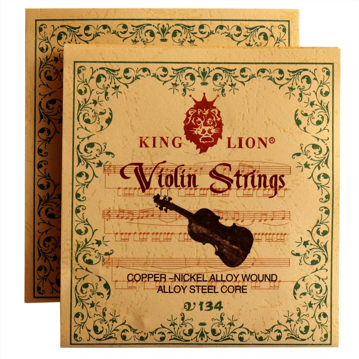 Fansjoy 2 Sets Violin Strings Full Set (G-D-A-E), Universal Violin Strings with Nickel-plated Ball Ends, Compatible with 4/4, 3/