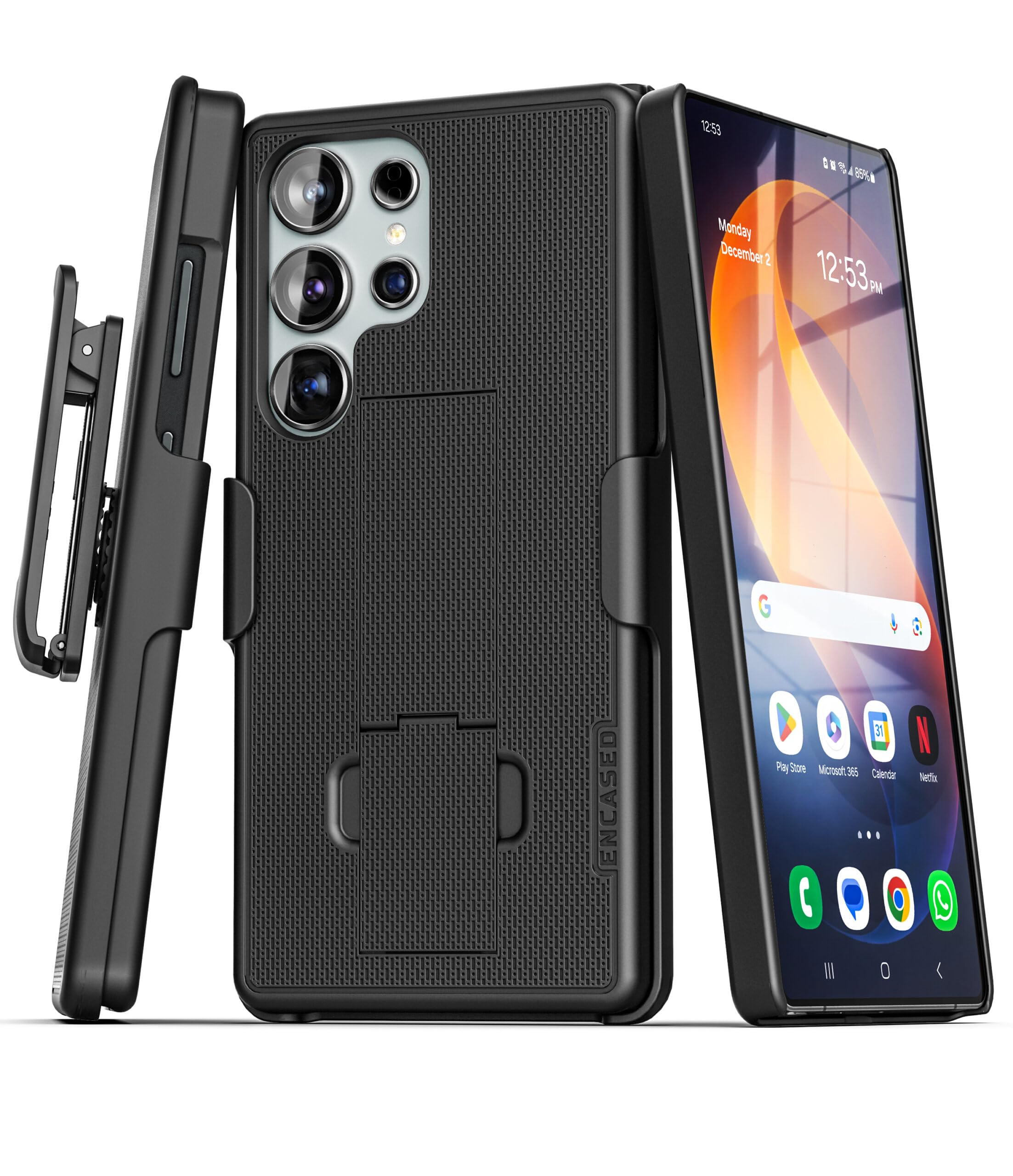 Encased DuraClip for Samsung Galaxy S26 Ultra Belt Clip Case with Phone Holster and Kickstand