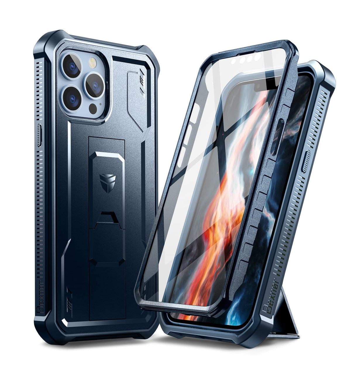 Dexnor For Iphone 13 Pro Max Case 6.7 Inch 2021, [Built In Screen Protector And Kickstand] Heavy Duty Military Grade Protection 