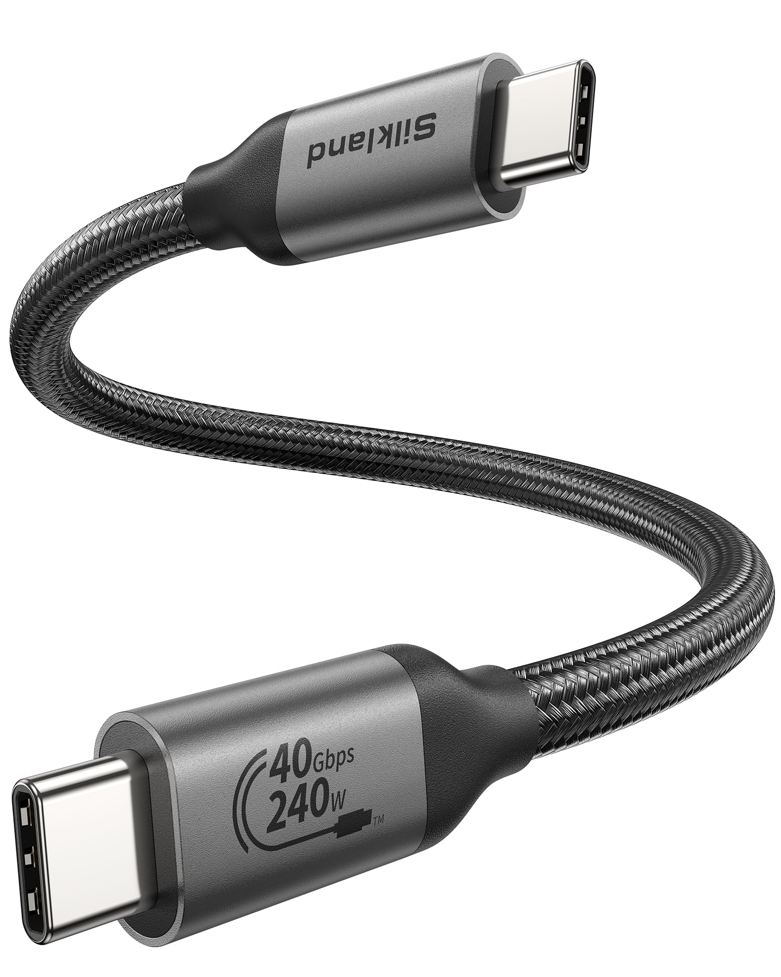 Silkland Usb 4 Cable For Thunderbolt 4 Cable 1Ft, 40Gbps Usb C Data Cable, 240W Pd 3.1 Fast Charging, 8K/5K@60Hz, Short Usb C Thunderbolt Cable, Compatible For Ssd, Macbook, Docking, Hub, Iphone 16/15