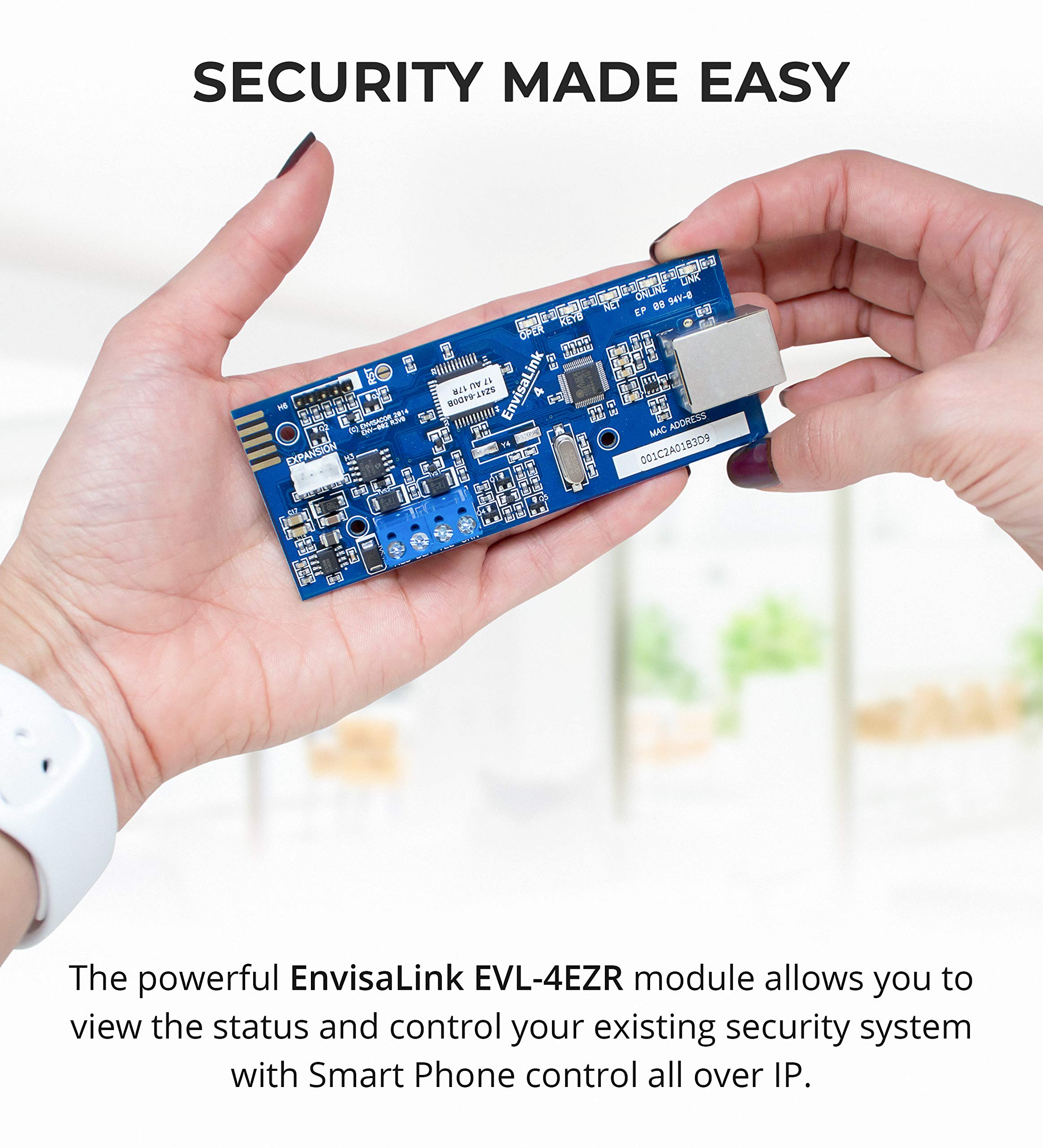 Eyezon Envisalink Evl 4Ezr Ip Security Interface Module For Dsc And Honeywell (Ademco) Security Systems, Compatible With Alexa