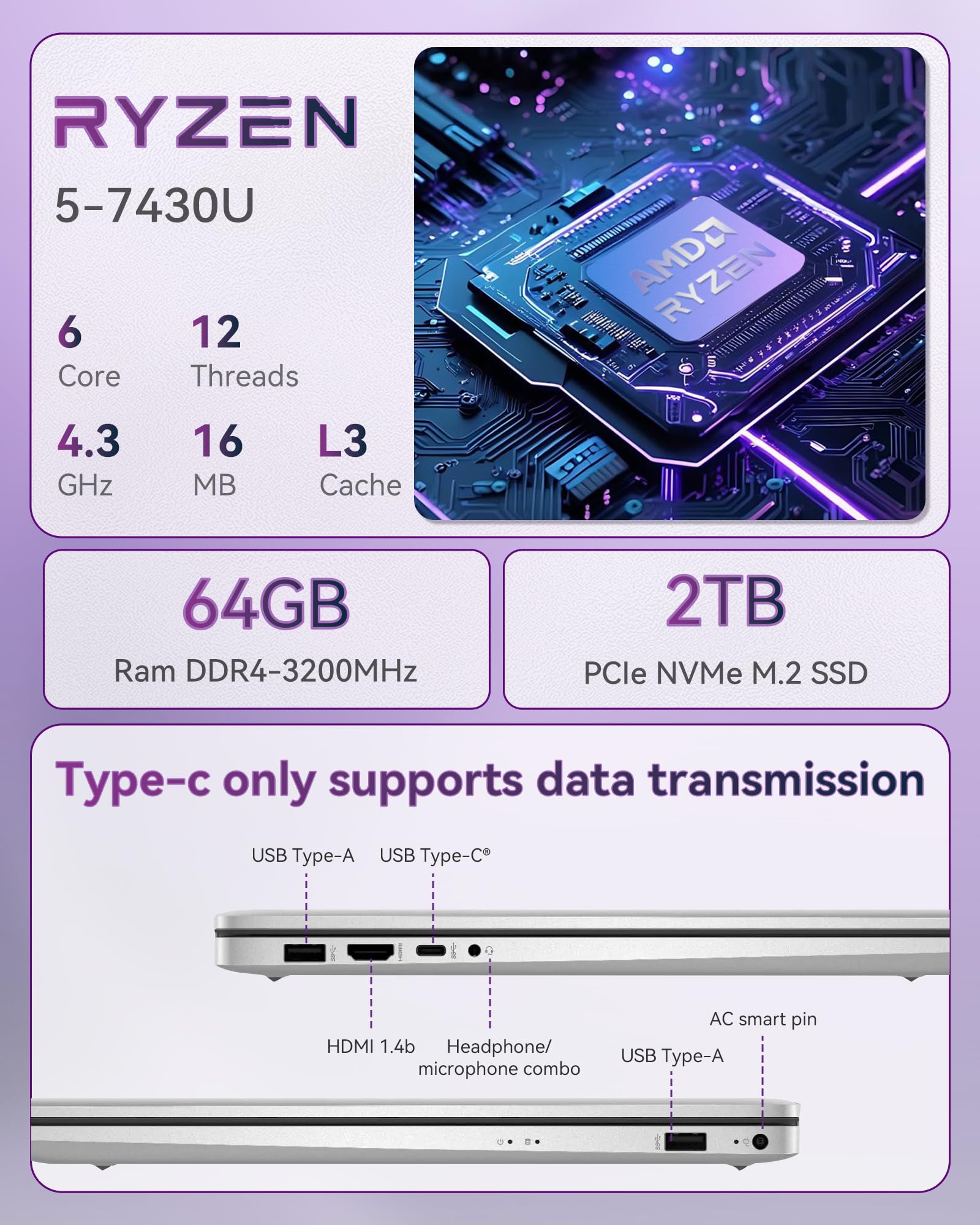 Hp 17 Inch Laptop For Business And Students, Ms Office Lifetime - Wins 11 Pro, Amd Ryzen 5 (Beats I7-1165G7), 17.3'' Fhd, Copilo