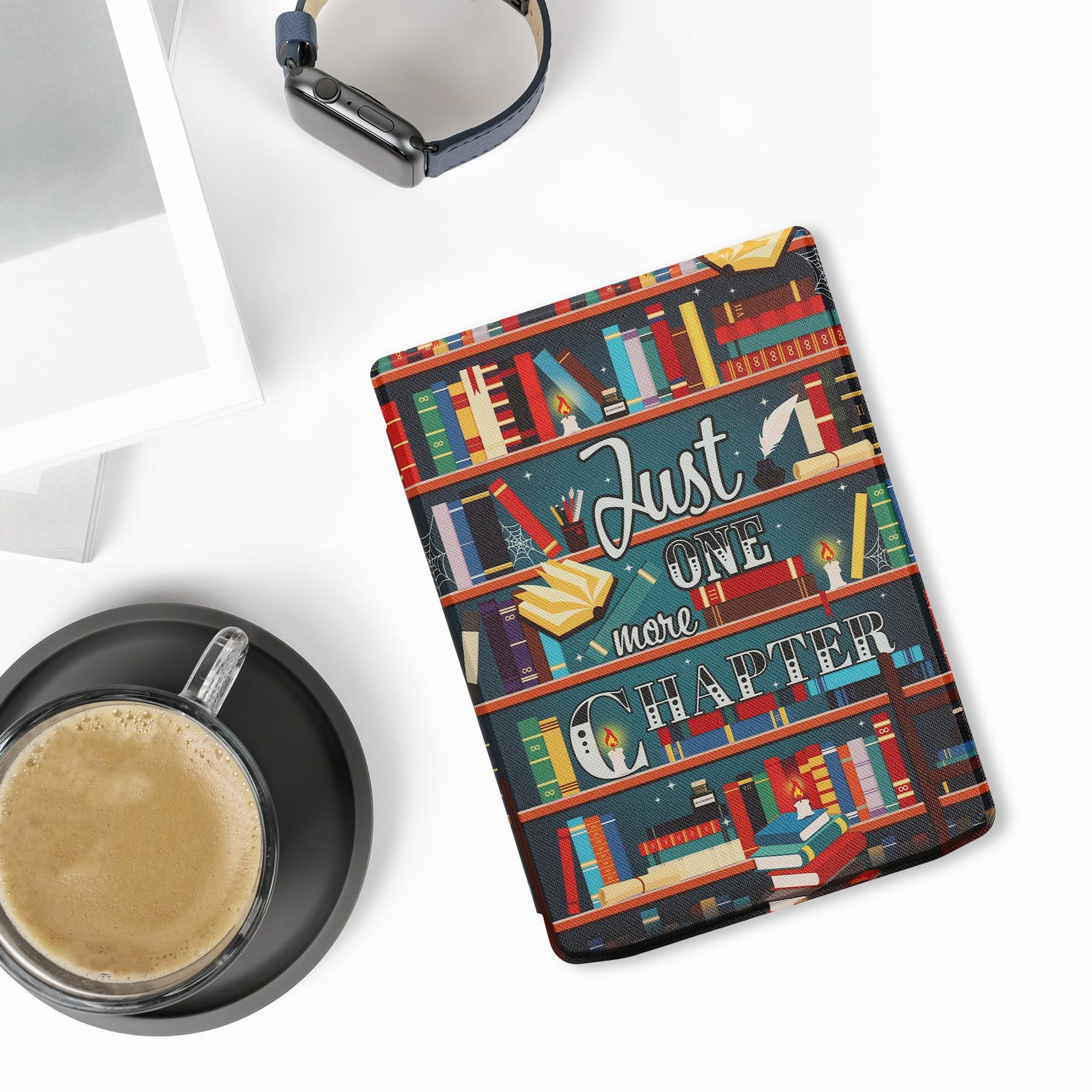 Kwmobile Case Compatible With Pocketbook Inkpad 4 / Color 3 / Color 2 / Vivlio Inkpad 4 Case   Ereader Cover   Library Motto Mul