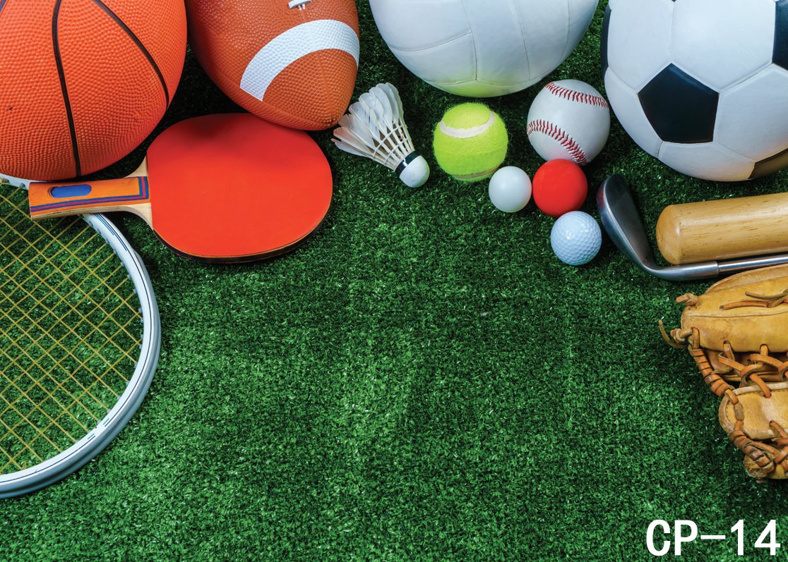 Lywygg 7X5Ft School Playground Photography Backdrops Sports Goods Grassland Backdrop For Studio Prop Photo Background Photograph