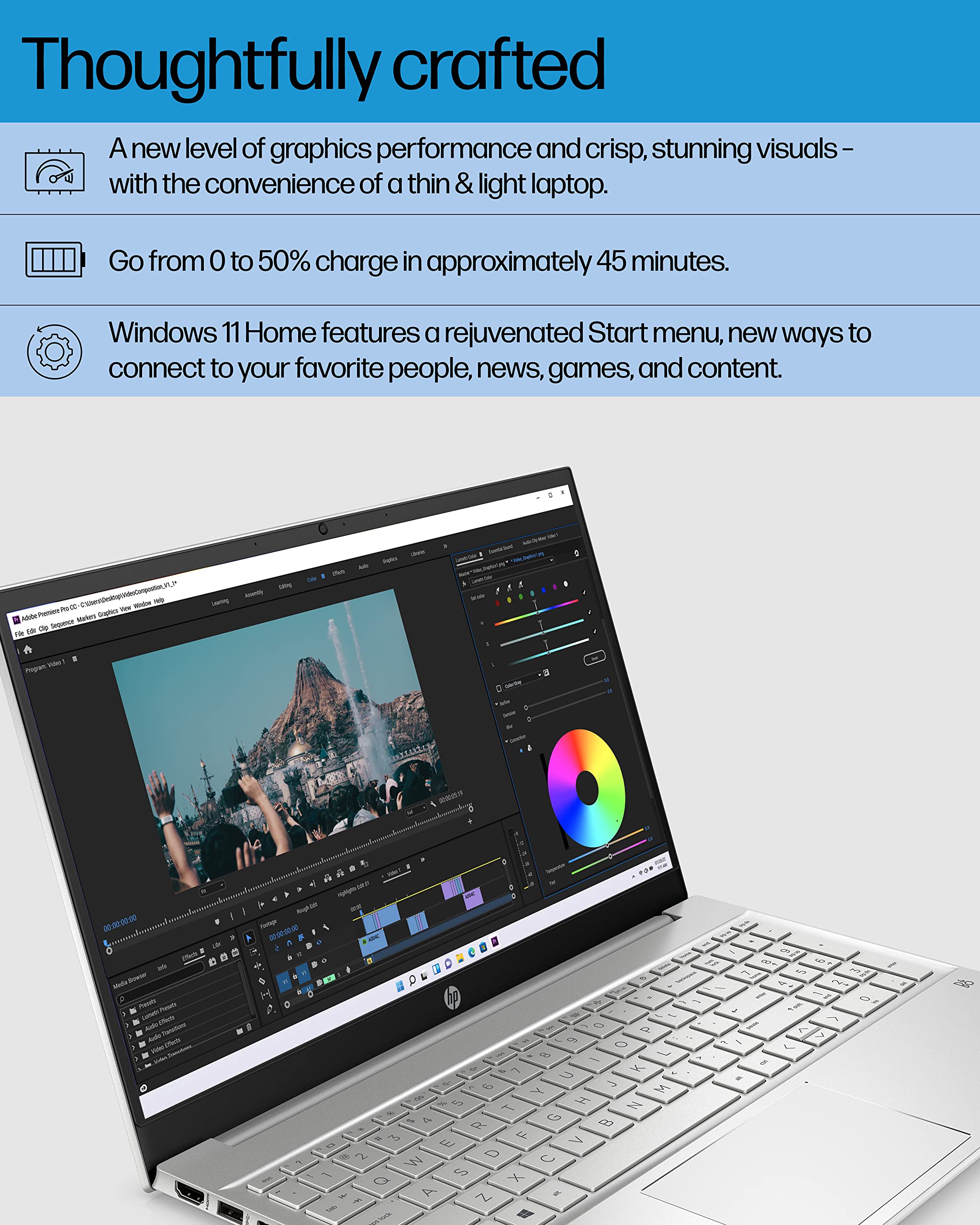 Hp Pavilion Laptop, Intel Iris X Graphics, 12Th Generation Intel Core Processor, 8 Gb Ram, 512 Gb Ssd, Brightview Full Hd Displa