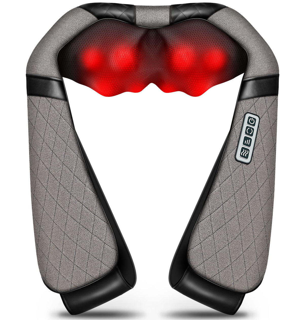 Blue Elf Shiatsu Electric Neck Back Massager Pillow 3D Kneading With Heat For Shoulder, Lower Back, Foot, Leg Muscles Pain Relie