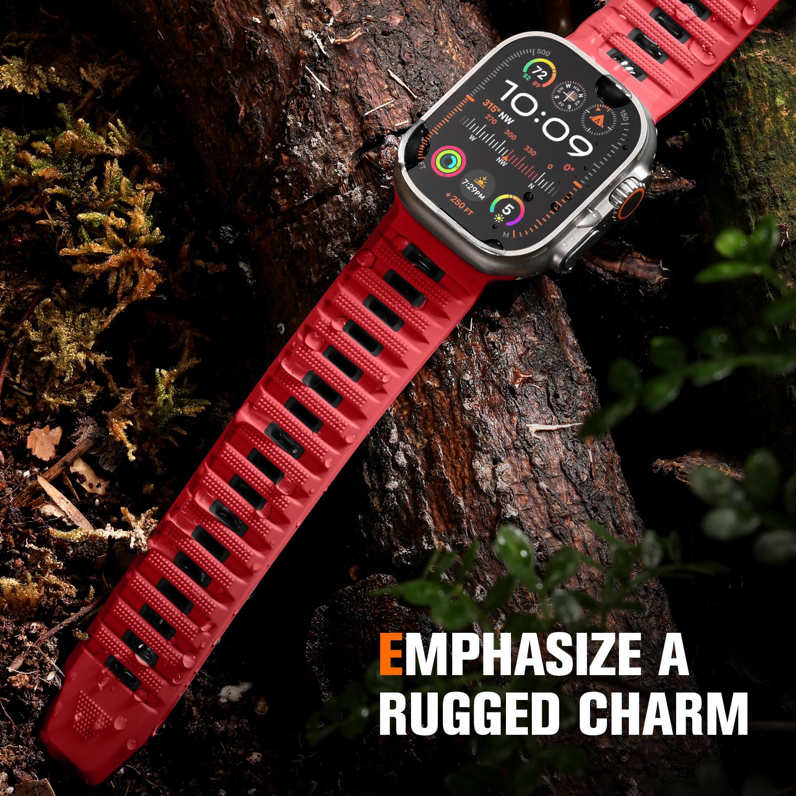 Sport Bands Compatible With Apple Watch Ultra 2/Ultra Band, Apple Watch Bands For Men 46Mm 49Mm 45Mm 44Mm 42Mm, Silicone Loop Wi