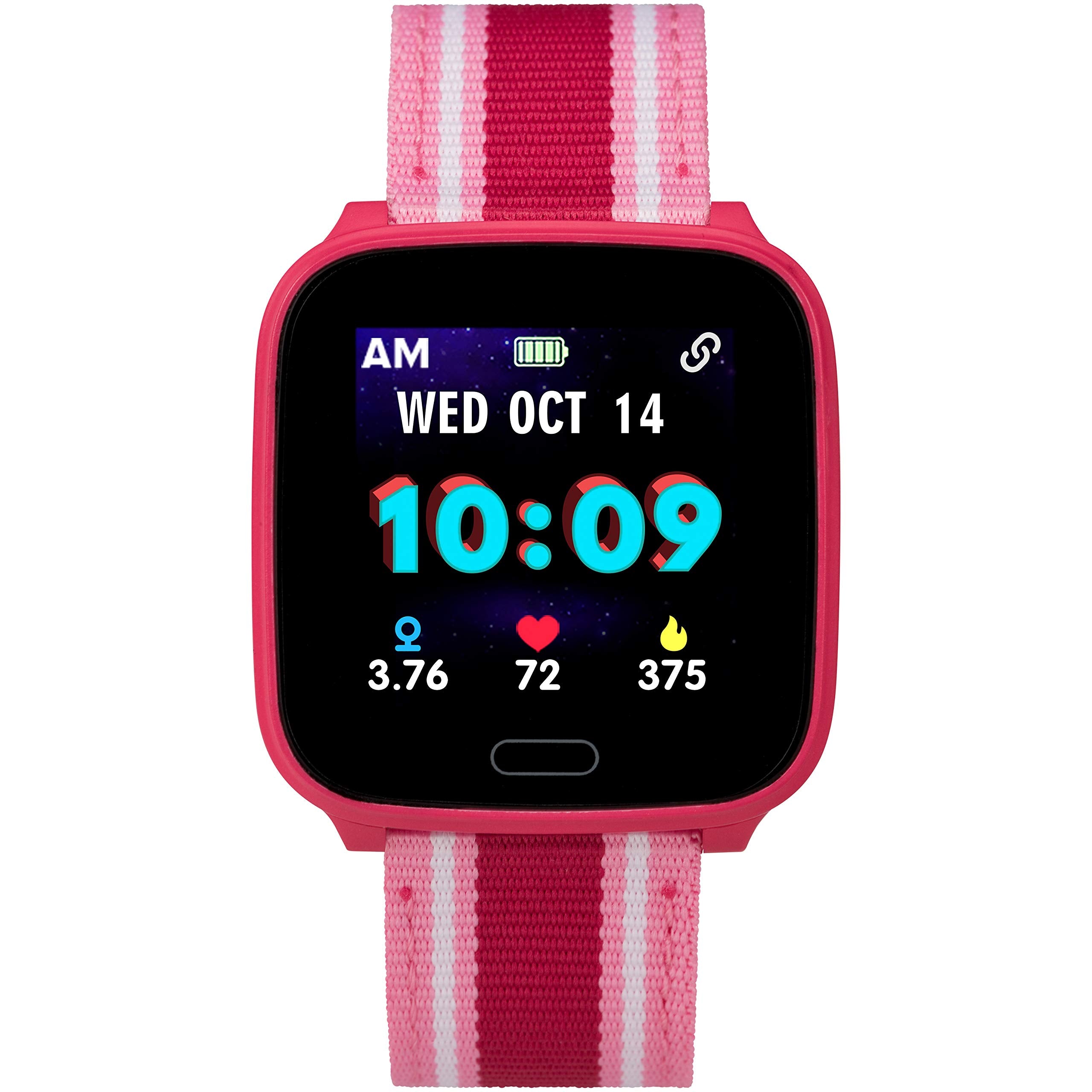iConnect by Timex Kids Active Smartwatch with Heart Rate, Notifications & Activity Tracking 37mm - Pink with Pink Stripe Strap