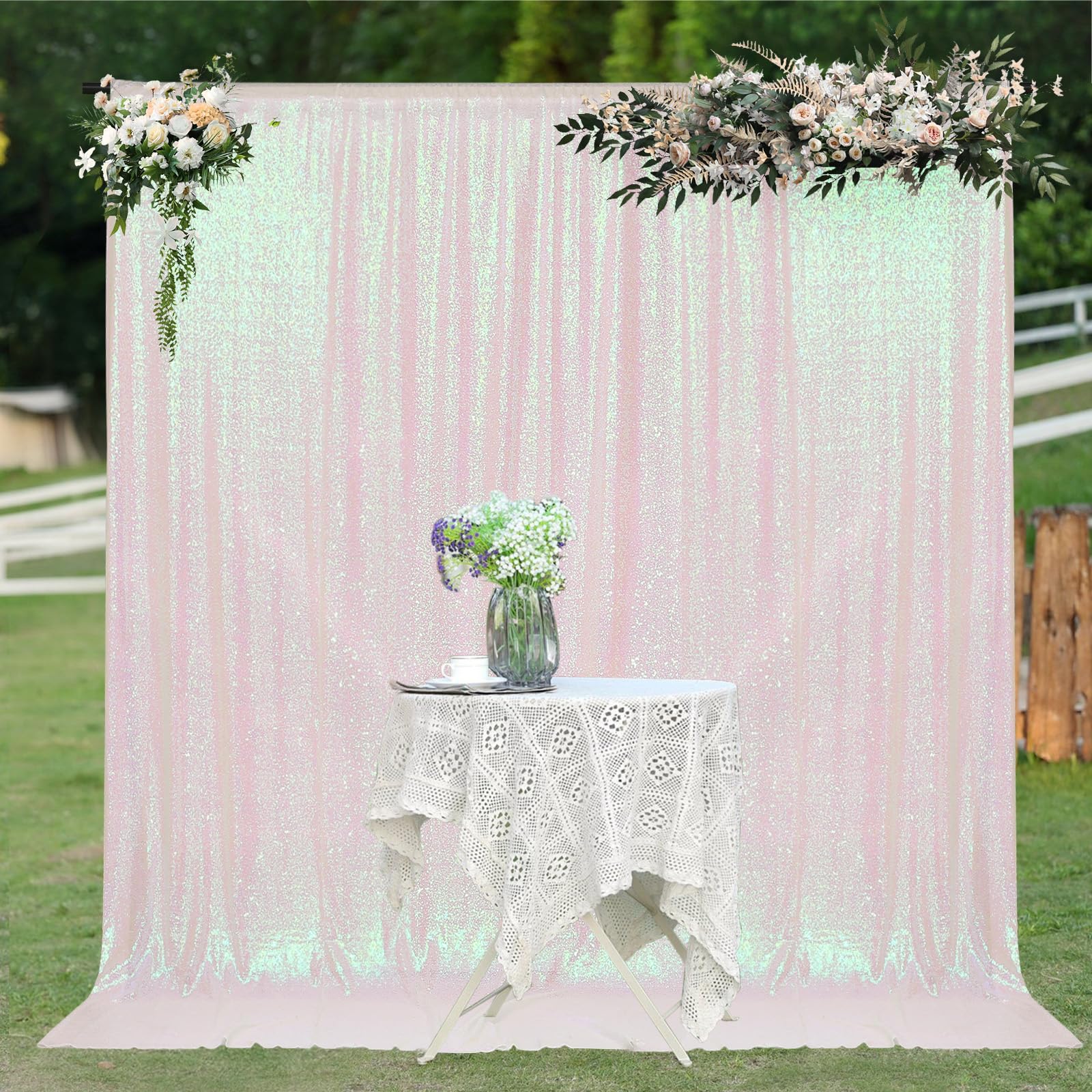 Partydelight Iridescent 8Ftx8Ft Sequin Backdrop Photography And Photo Booth