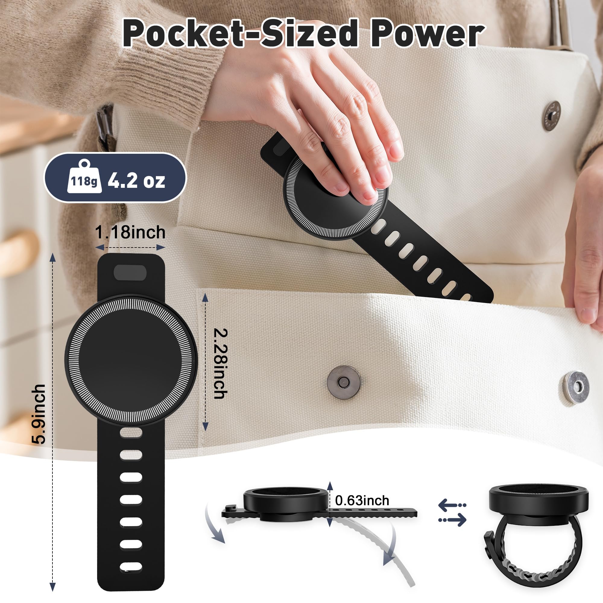 Ninefatics Gym Fitness Phone Mount For Mag-Safe, Magnetic Bike & Treadmill Holder With 17 X N52 Strong Magnets, Adjustable Silic