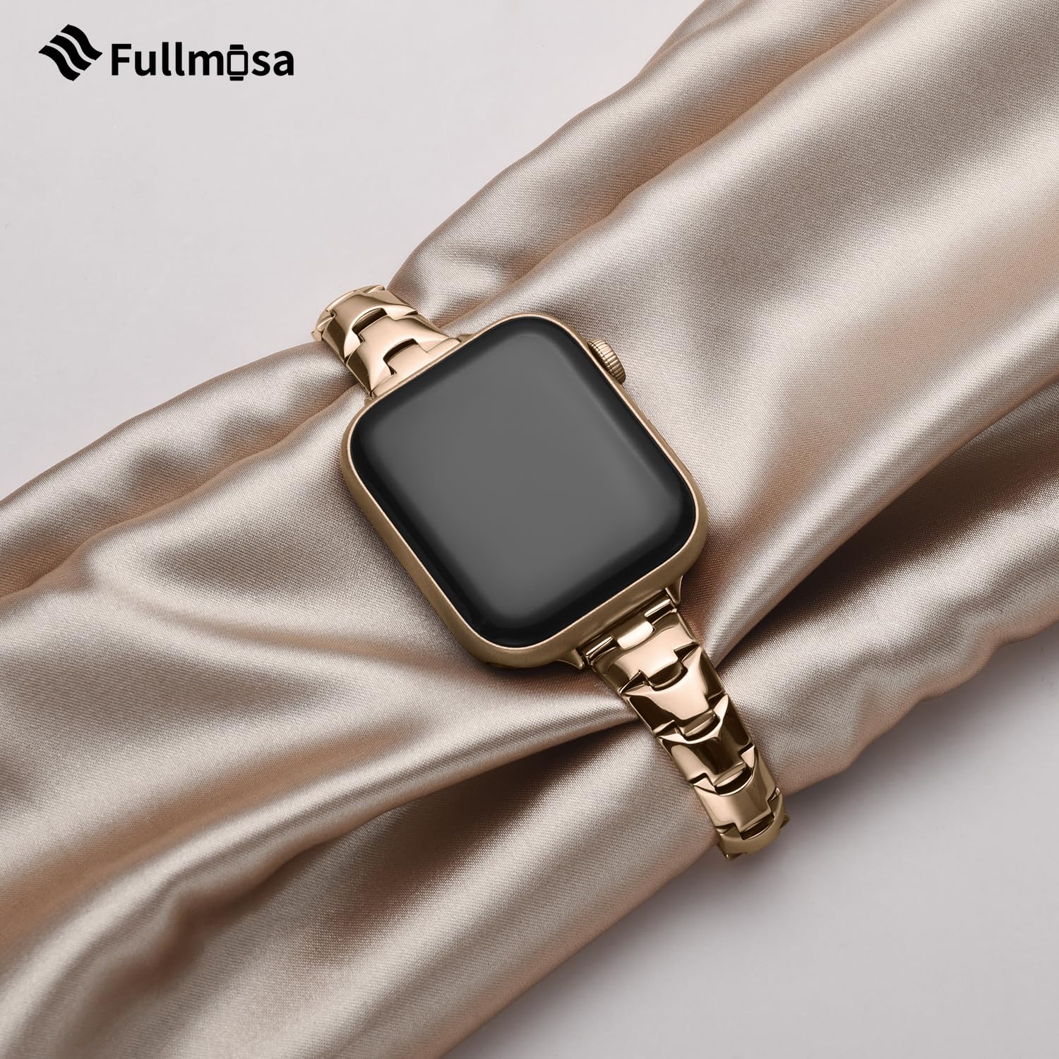 Fullmosa Slim Metal Band Compatible With Apple Watch 42Mm 41Mm 40Mm 38Mm,Stainless Steel Chain Strap For Women Iwatch Bands Seri