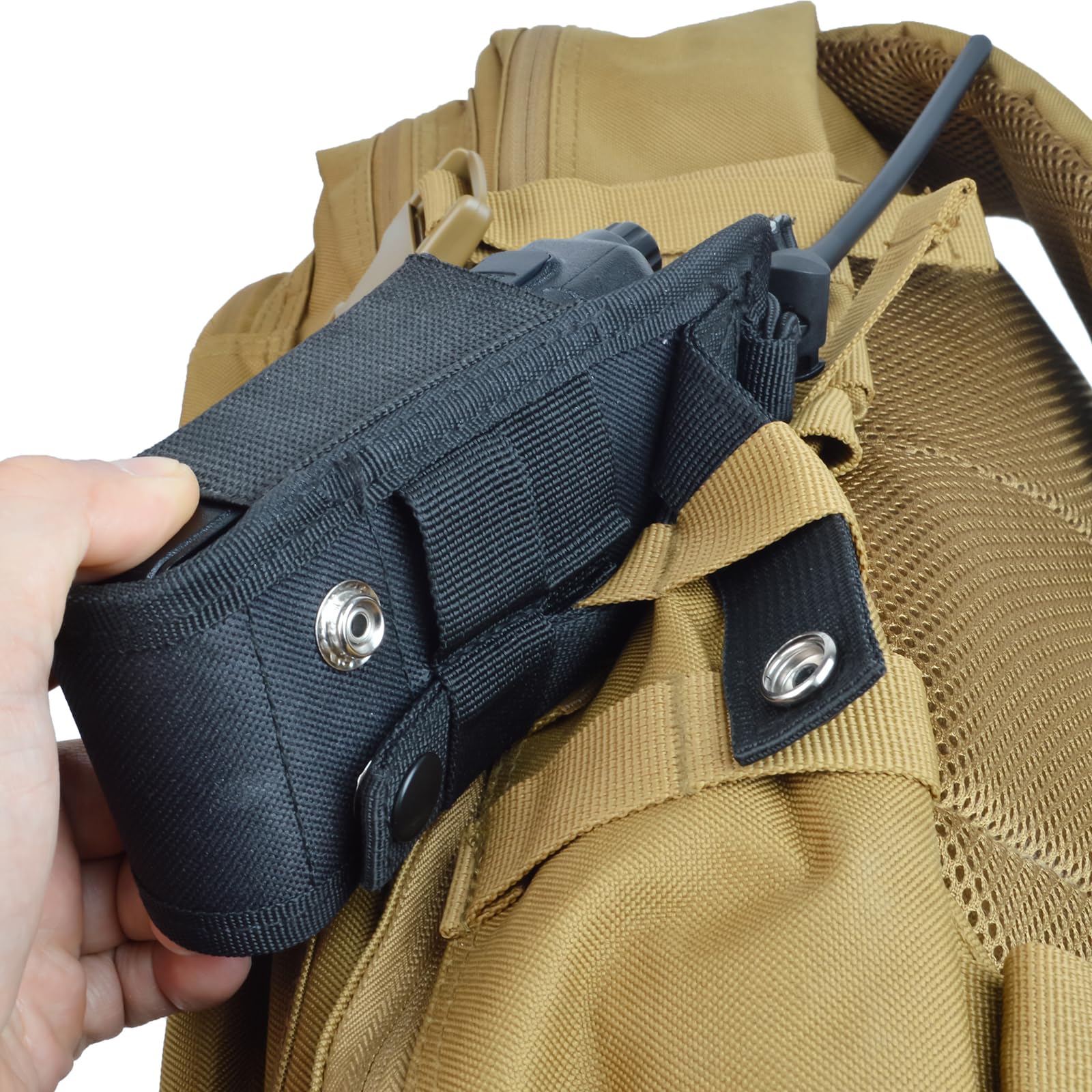 Universal Radio Molle Pouch, Heavy Duty Nylon Walke Talkie Holster Belt Pack Molle System Military For Baofeng Kenwood Yaesu Mot