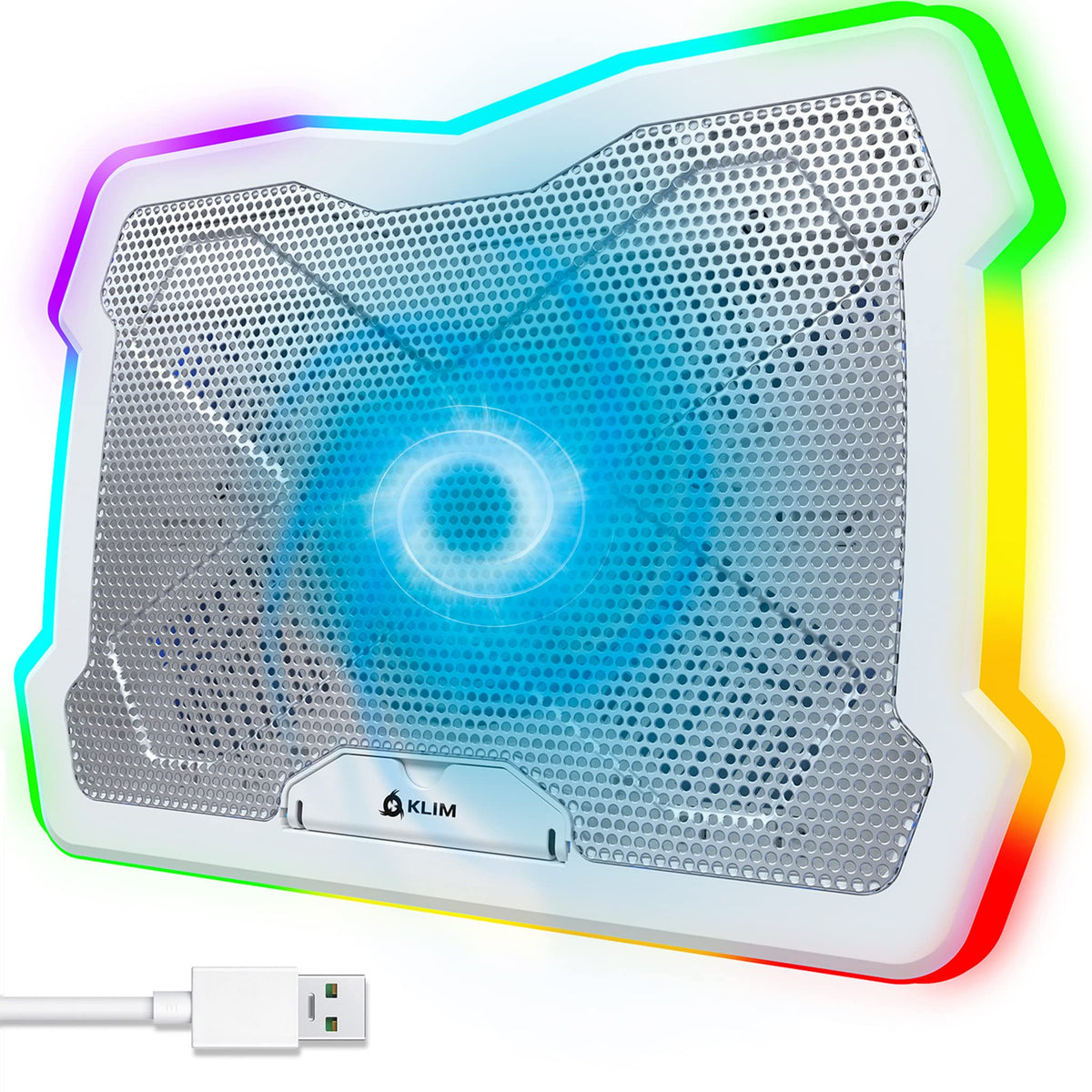 Klim Ultimate + Rgb Laptop Cooling Pad With Led Rim + New 2024 + Gaming Laptop Cooler + Usb Powered Fan + Very Stable And Silent