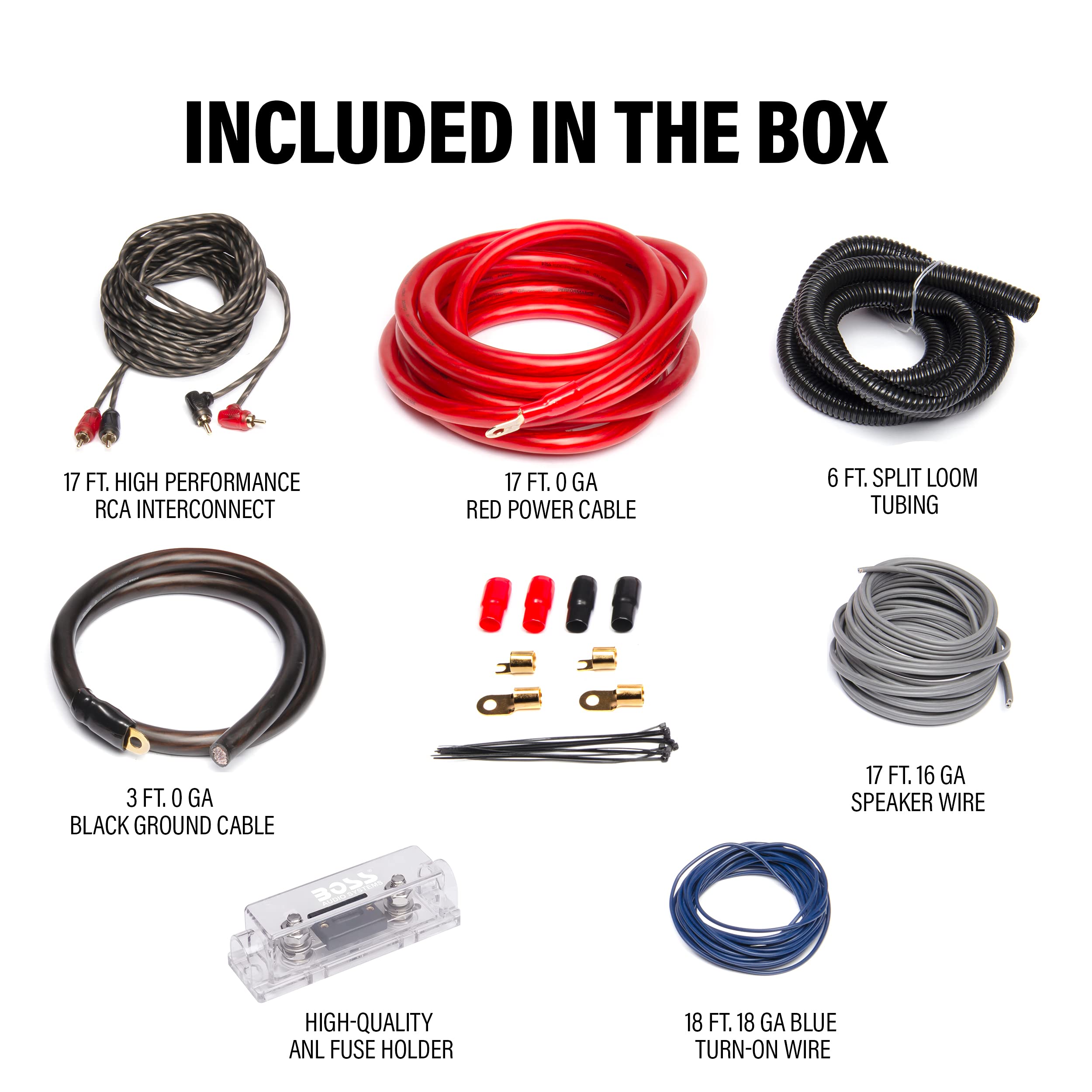 Boss Audio Systems Kit20 0 Gauge Amplifier Installation Wiring Kit   A Car Amplifier Wiring Kit Helps You Make Connections And B