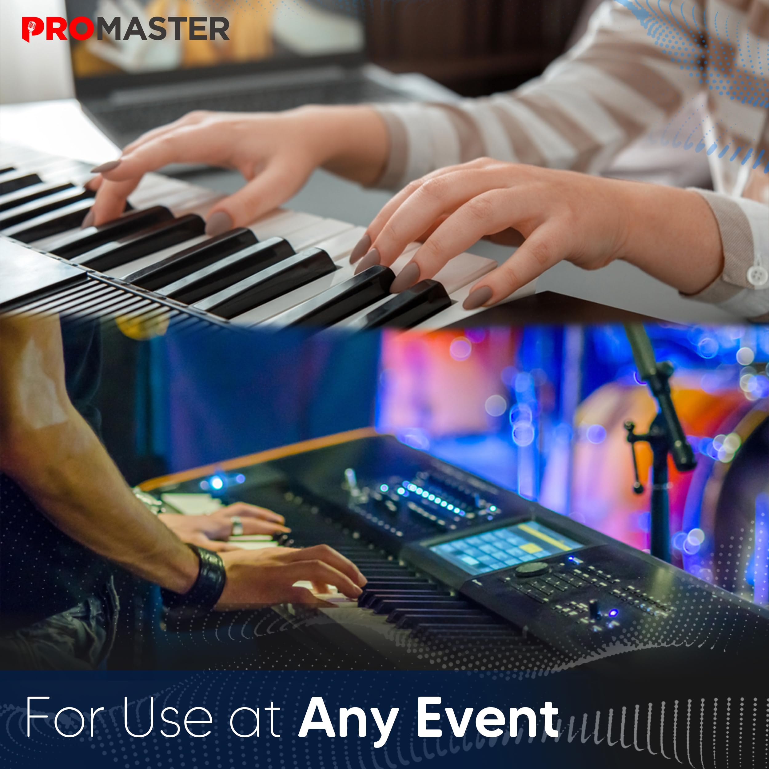 Thepromaster Z-Design Keyboard Stand - 20-34 Inches Adjustable, Portable, Universal, Foam-Padded Arms, Designed Z Style, Digital