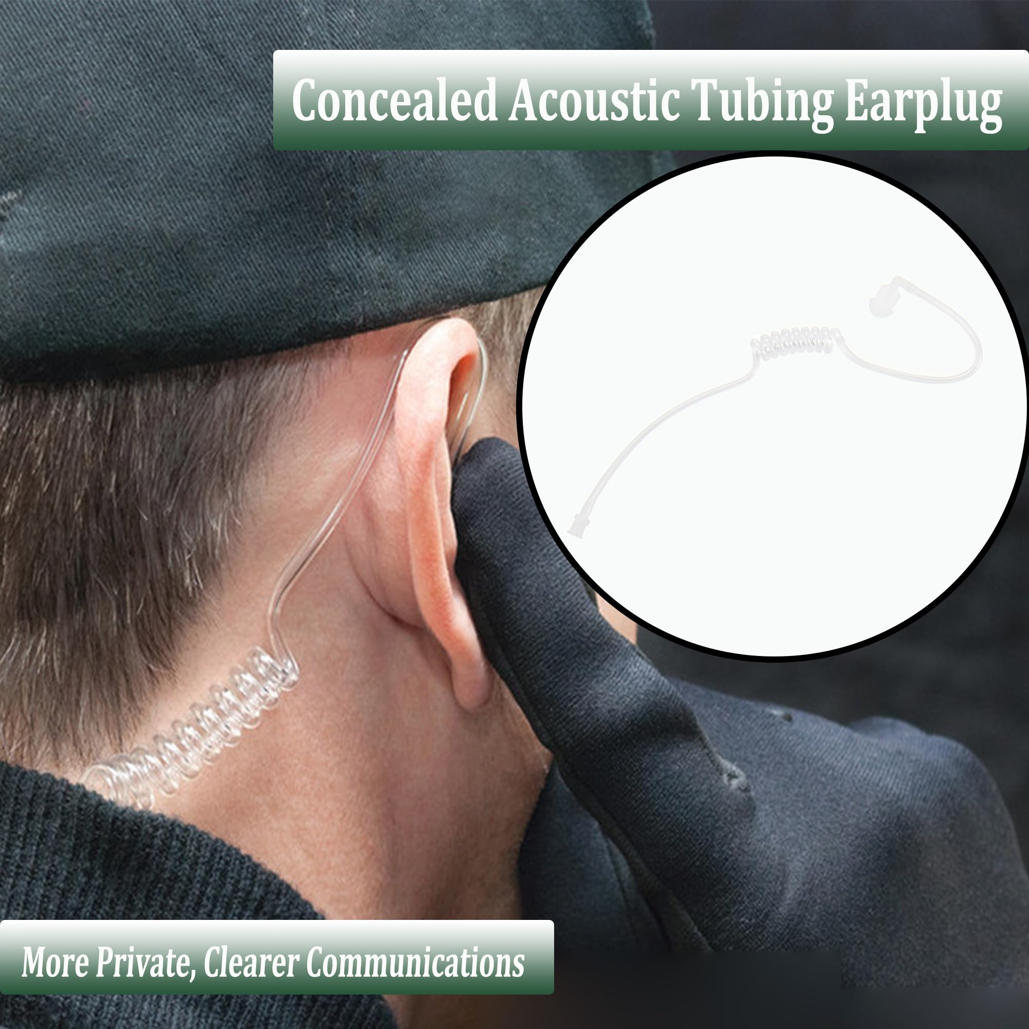 Samcom Replacement Kits Acoustic Tube/Clear Coil Compatible With Baofeng Kenwood Surveillance Radio Earpiece, Removable Stretchable Coil Acoustic Tube For Walkie Talkie Headset, 6 Pcs�