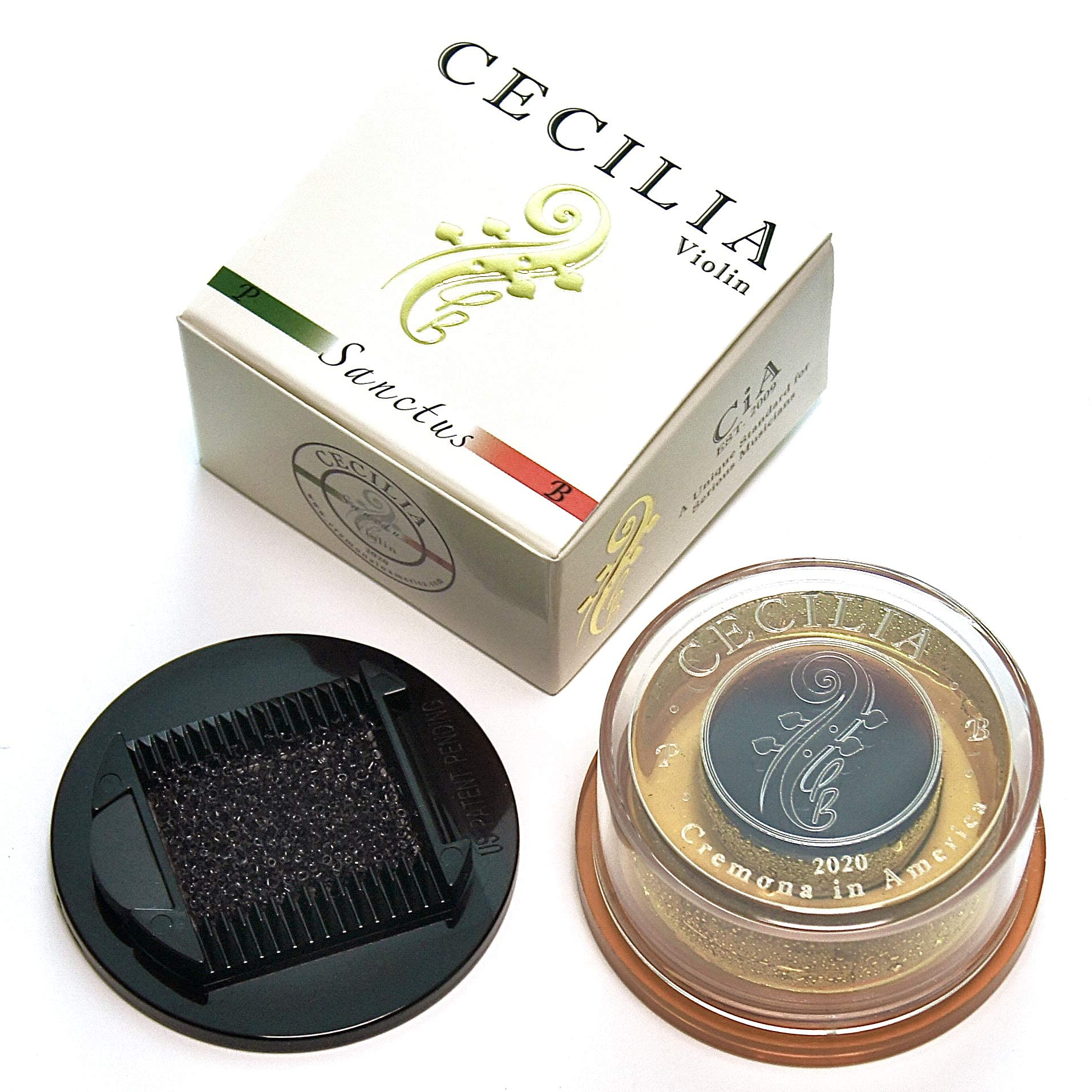 Cecilia 'Sanctus' Rosin For Violin, Rosin Specially Formulated Violin Rosin For Violin Bows With Included Rosin Spreader (Full C