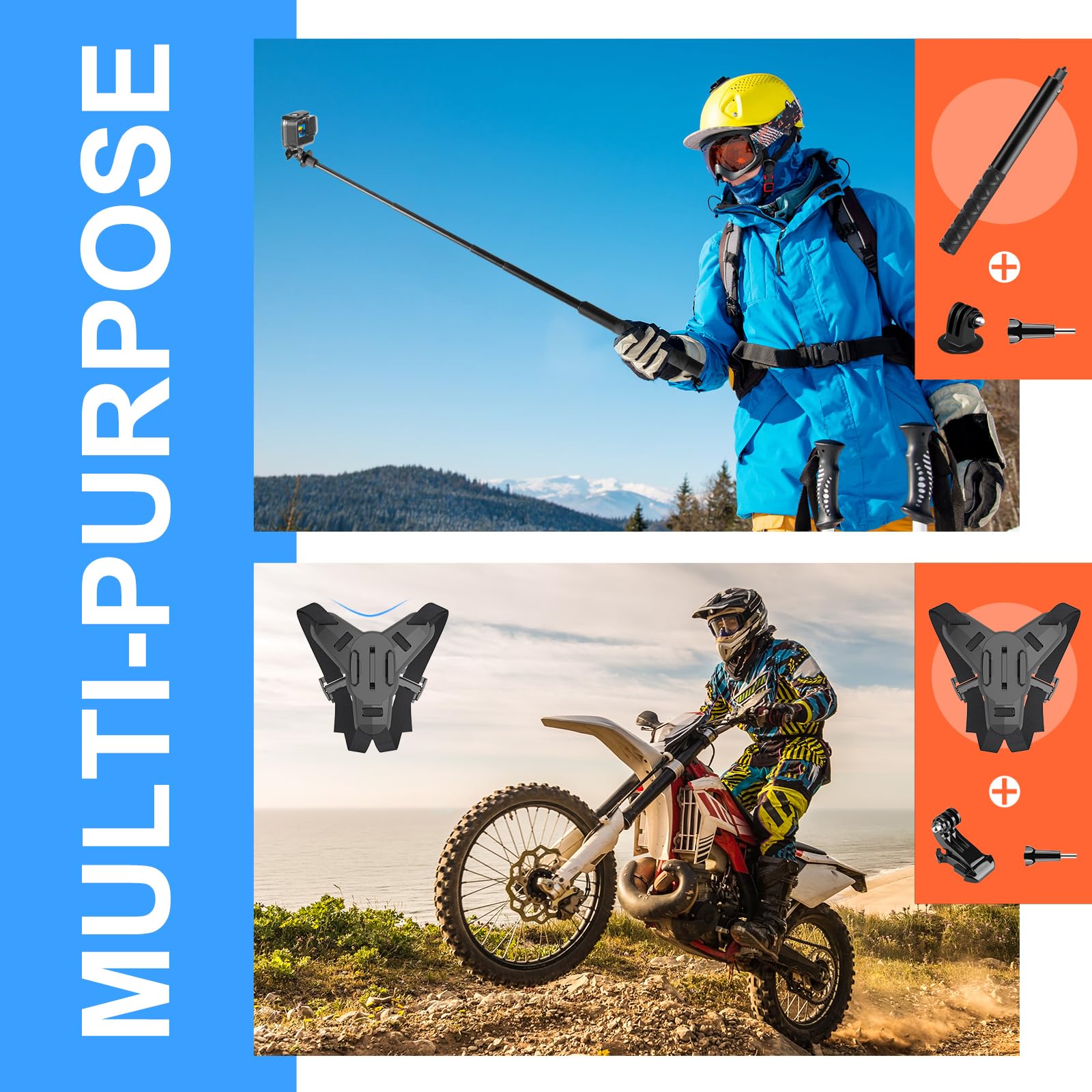 Hongdak 70In1 Upgrade Action Camera Accessories Kit Compatible With Gopro Hero 13 12 11 10 9 8 7 6 5 4 3 3+ Max 11 Mini Insta360