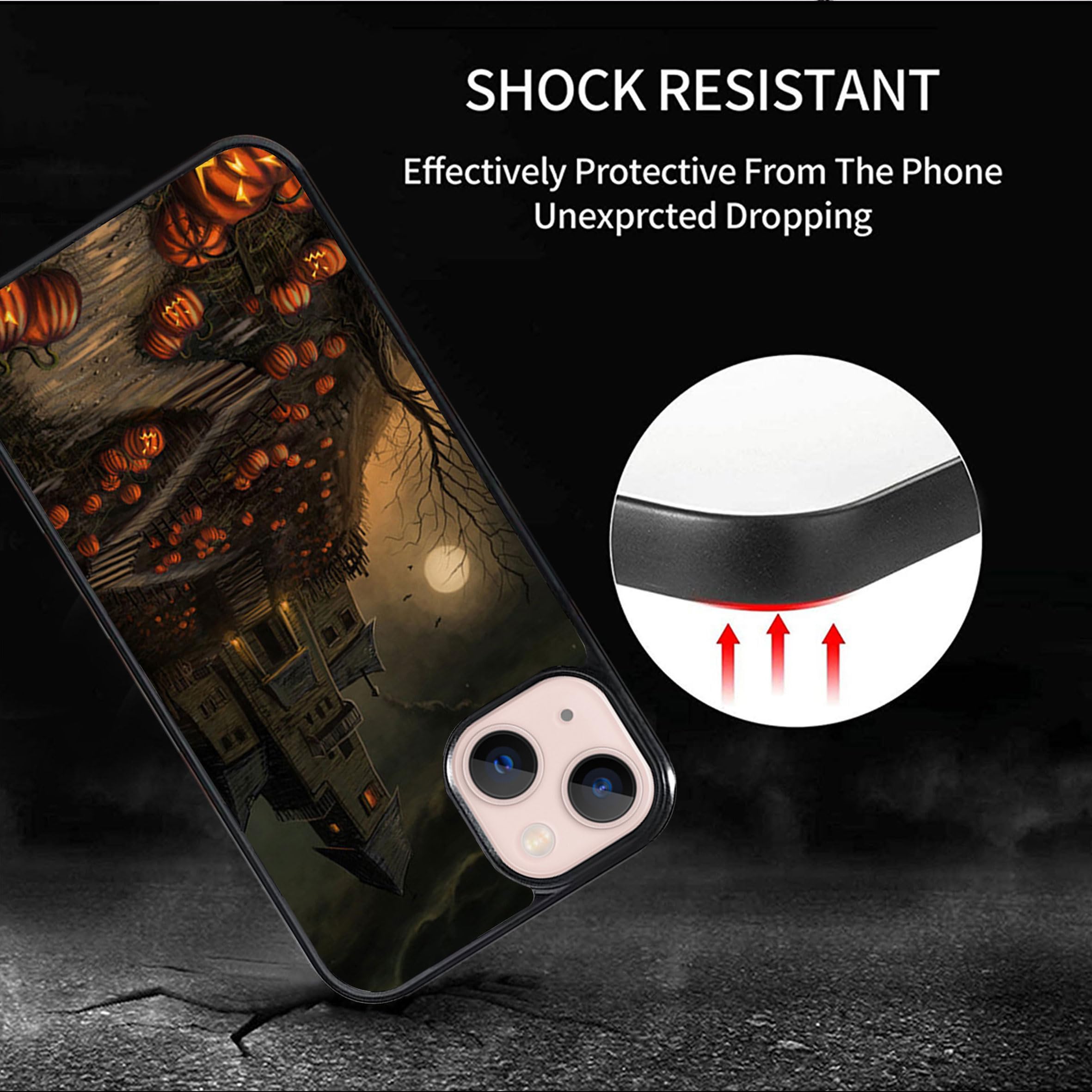 Vuttoo For Iphone 14 Plus Case   Halloween Haunted House Pattern Phone Case   Tpu Shock Absorption Protection Phone Case