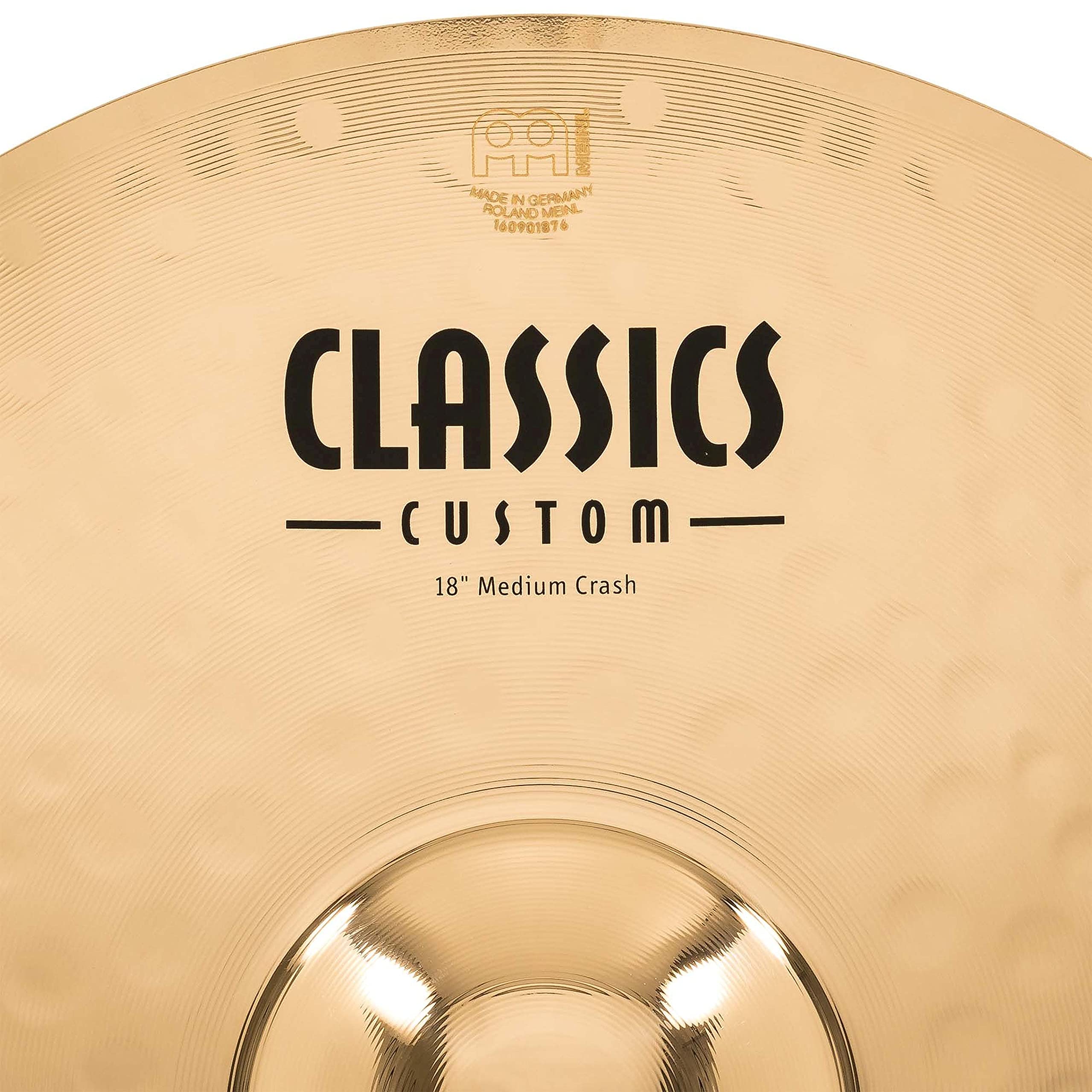 Meinl 18'' Medium Crash Cymbal   Classics Custom Brilliant   Made In Germany, 2 Year Warranty (Cc18Mc B)