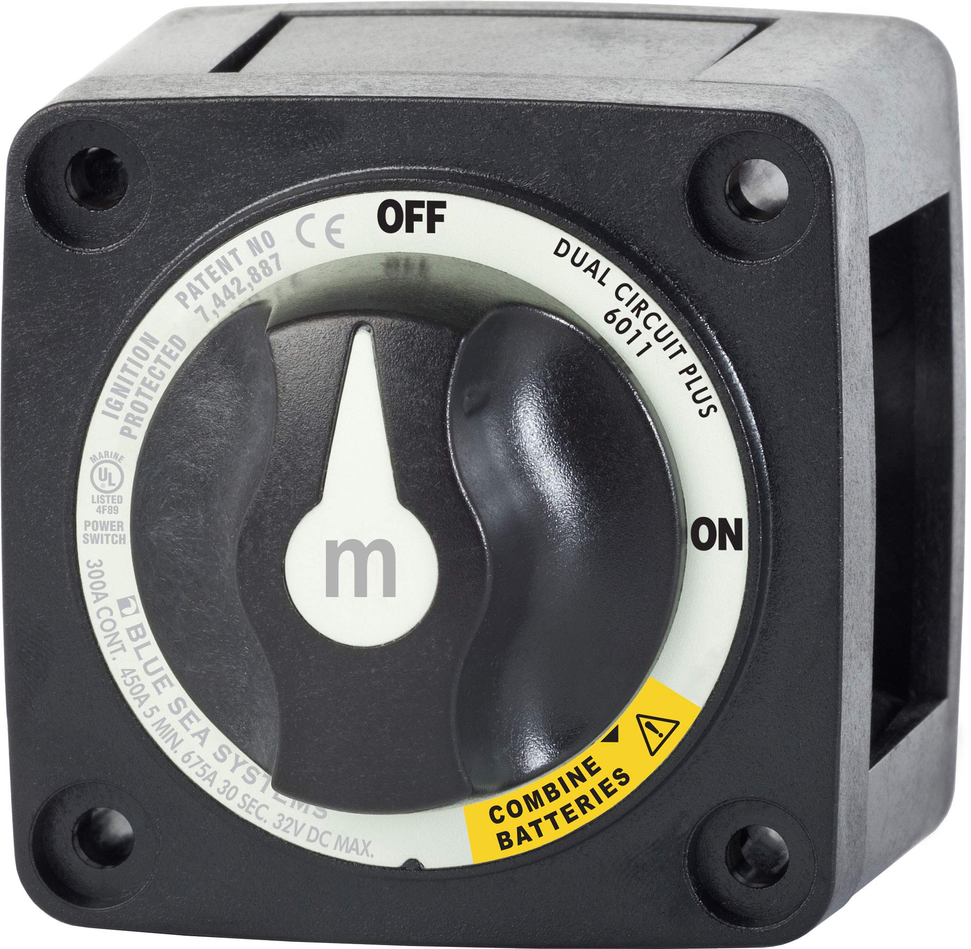 Blue Sea Systems 6011200 m-Series Battery Switch Dual CircuitPlus, Black