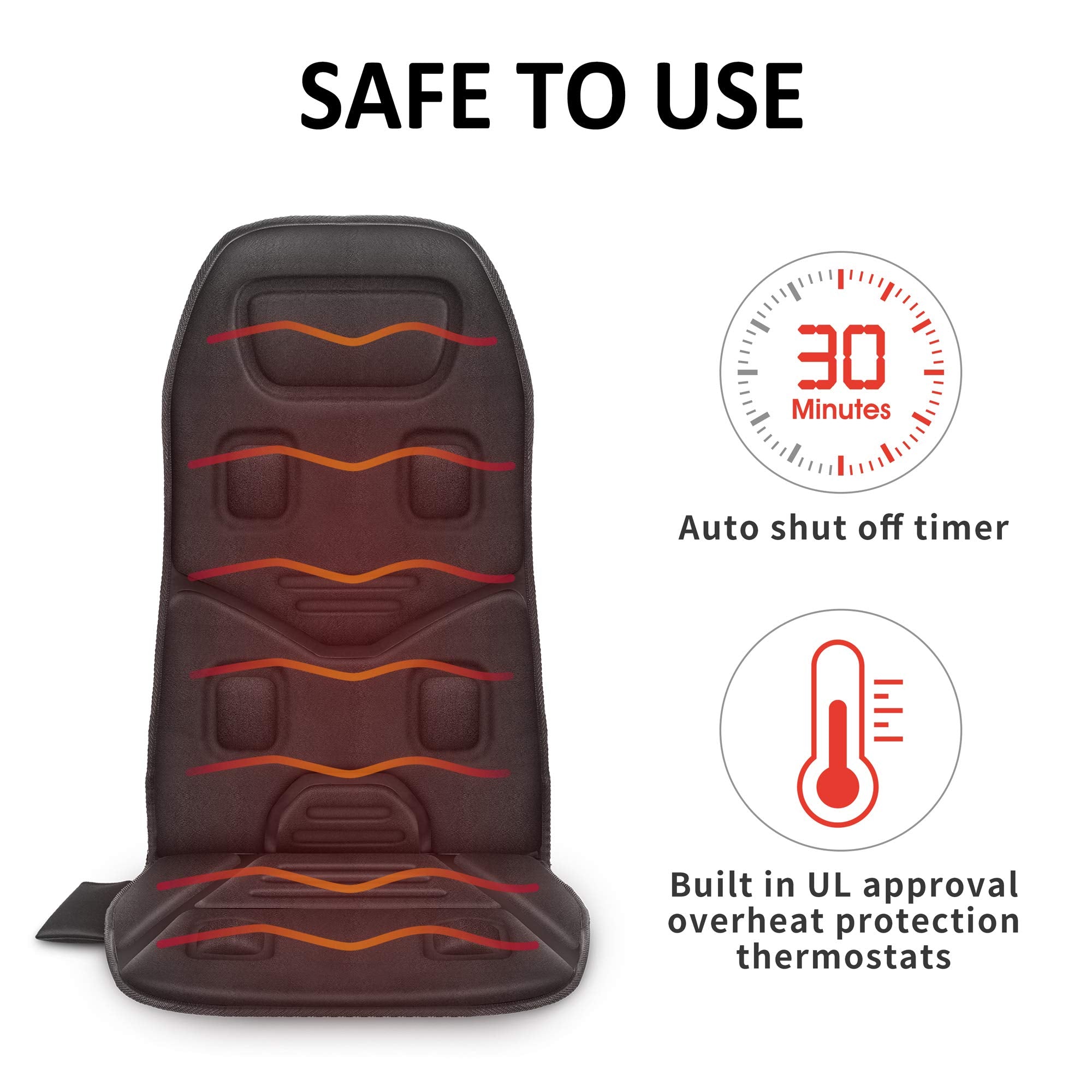 Comfier Massage Seat Cushion With Heat   10 Vibration Motors Seat Warmer, Back Massager For Chair, Massage Chair Pad For Back Id
