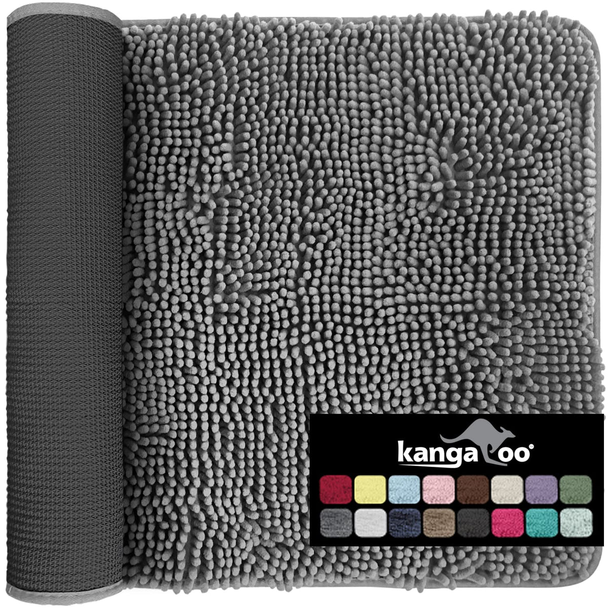 Kangaroo Luxury Chenille Bath Rug, Extra Soft And Absorbent Shaggy Bathroom Rugs, Machine Wash Mat, Strong Underside, Plush Carp