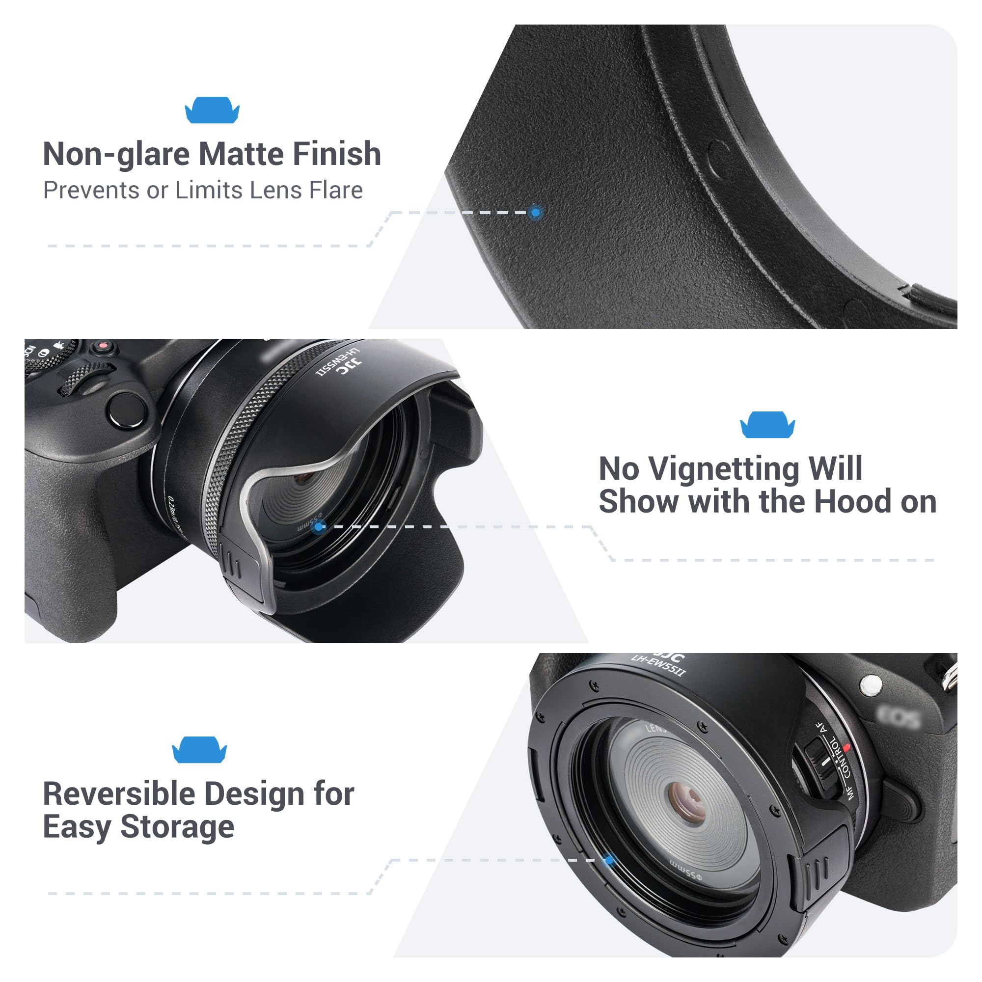 Tulip Lens Hood For Canon Rf 28Mm F/2.8 Stm Lens, Reversible Lens Shade Protector Replaces Canon Ew 55, Compatible With 55Mm Fil