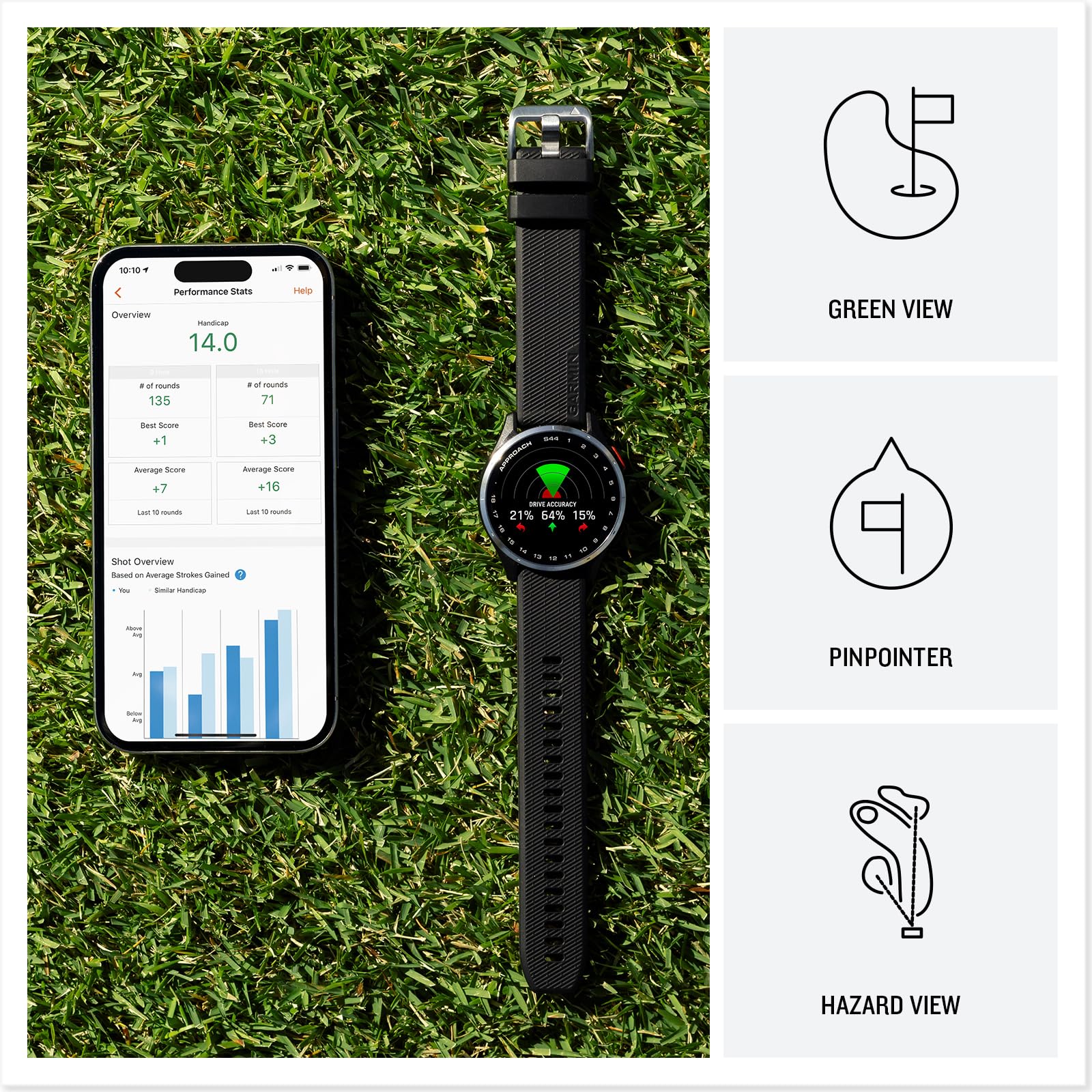 Garmin Approach? S44, Essential Golf Gps Smartwatch, Amoled Display, On Course Features, Silver Aluminum Bezel With Twilight Sil