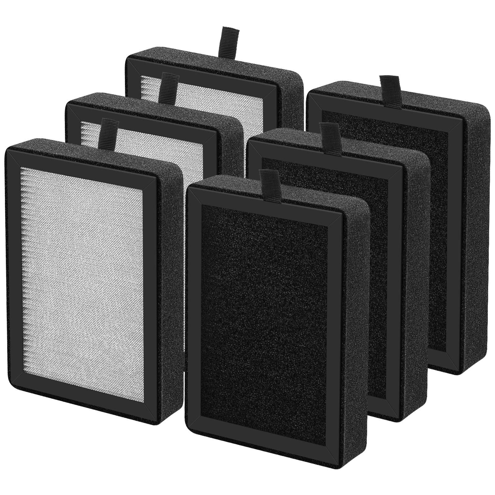 6 Pack LV-H128 Replacement Filter Compatible with LEVOIT LV-H128 / PUURVSAS (HM669A) / ROVACS (RV60) Air Purifier, 3-in-1 HEPA a