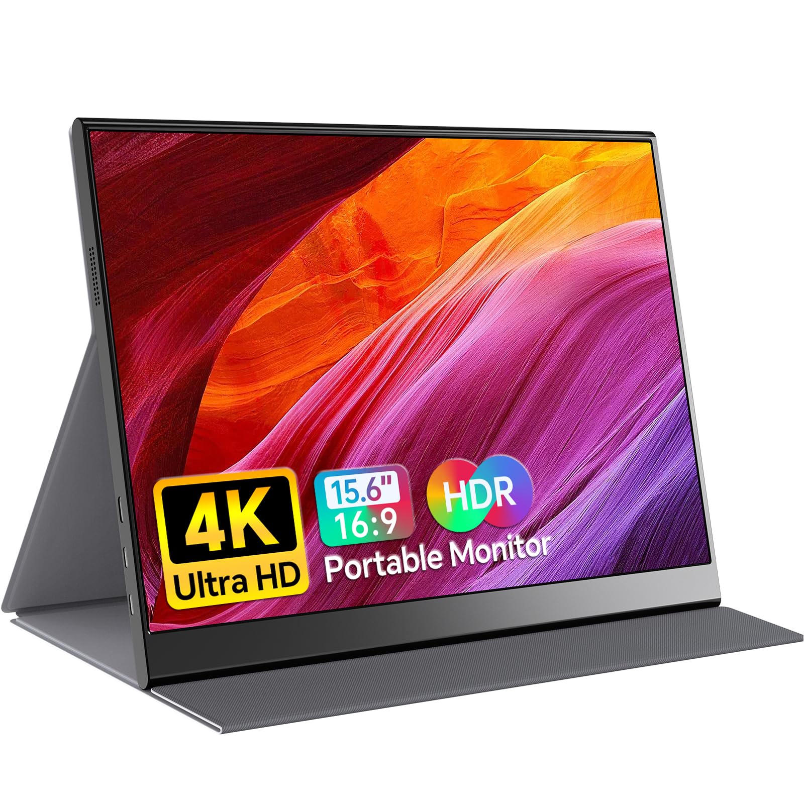 Anyuse 4K Portable Monitor 15.6 3840x2160 UHD USB-C HDMI Laptop Monitor, 100% RGB IPS Computer Gaming Display HDR Travel Monitor