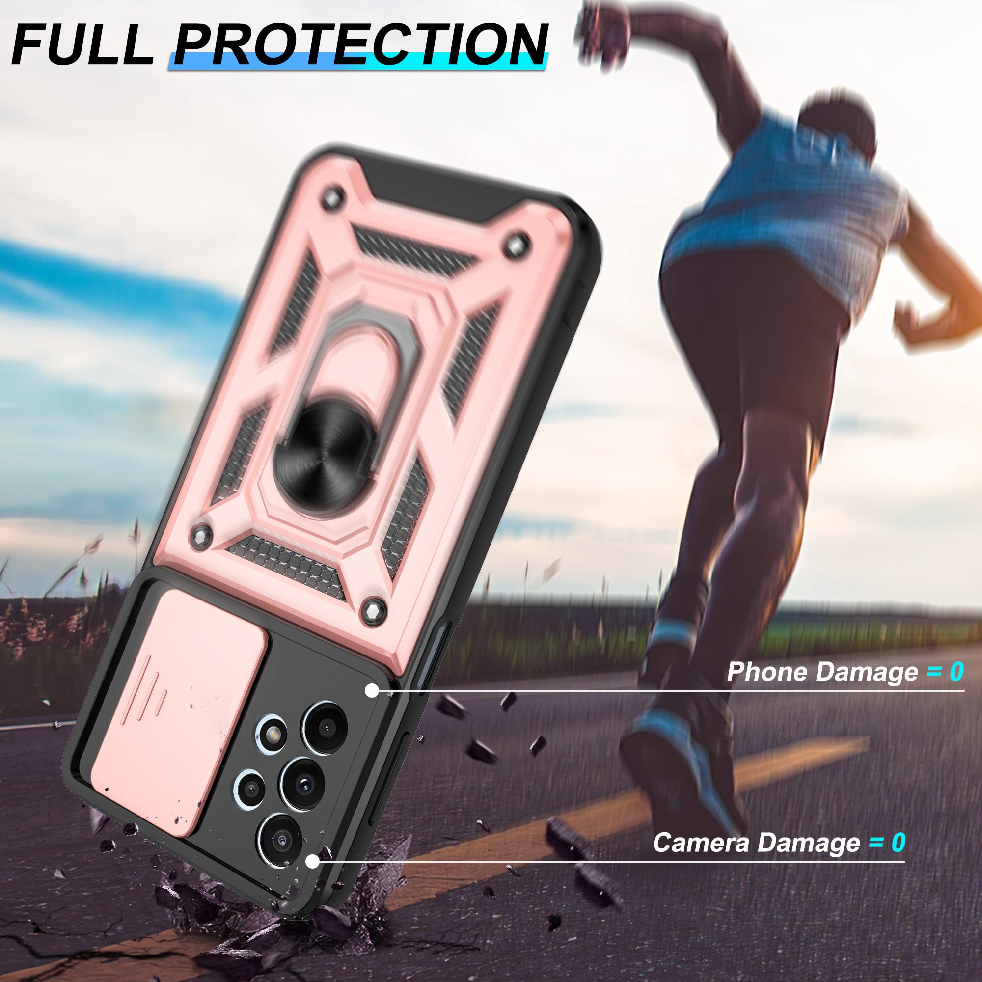 Atump For Samsung A23 Case, Galaxy A23 5G/4G Case With Hd Screen Protector, Heavy Duty Shockproof Protective Case With Magnetic