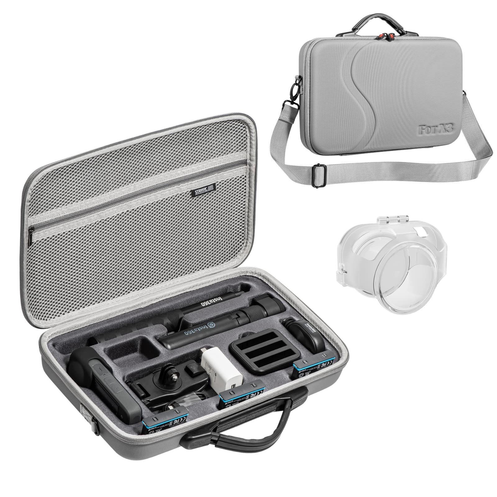 Gaekol Carrying Case Lens Guard For Insta360 X3, Waterproof Hard Shell Bag Travel Case Lens Cap Compatible With Insta360 X3 Acce