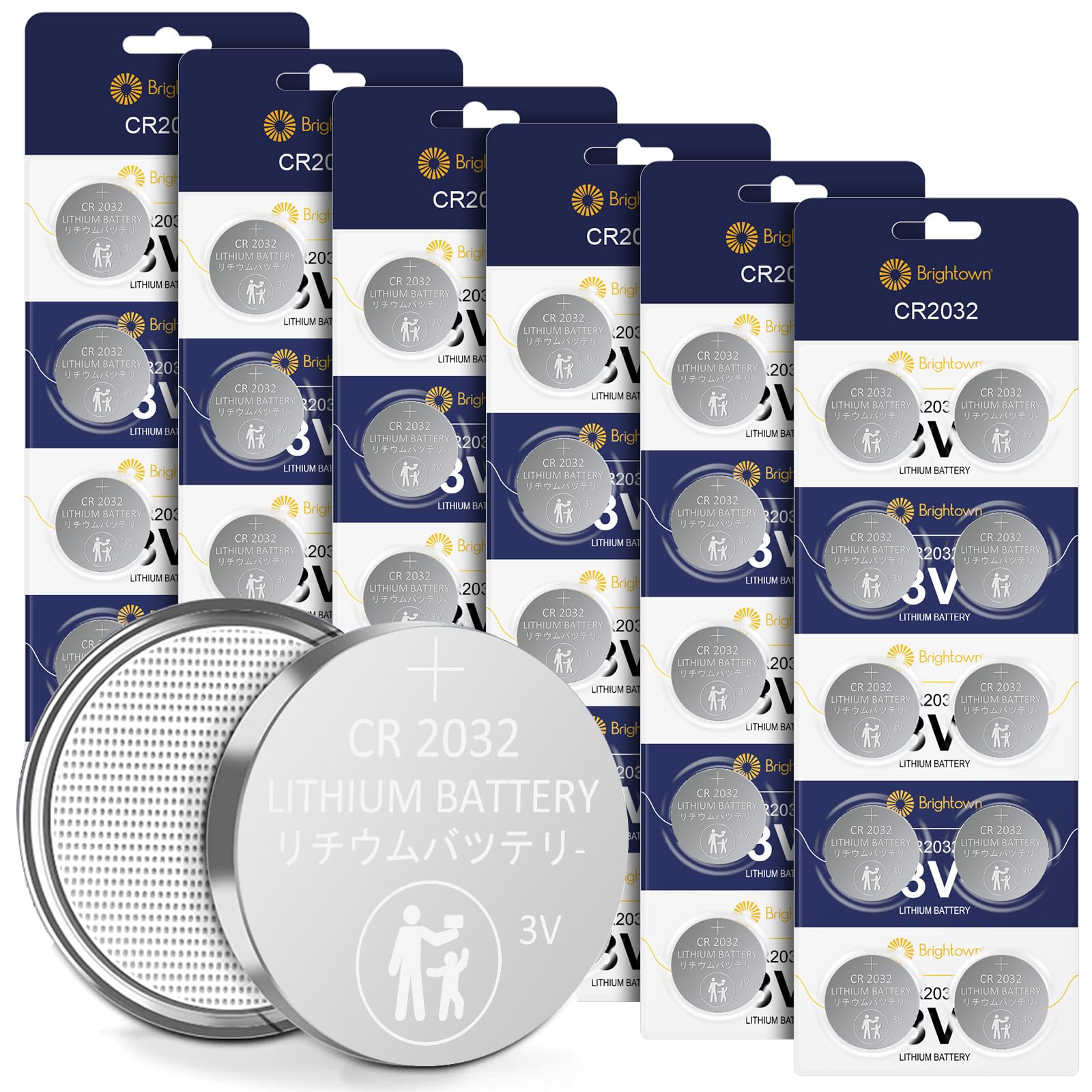Brightown Cr2032 Batteries, 3V Lithium Coin Cell Batteries, Cr2032 Button Batteries For Small Electronic Devices, Watches, Key F
