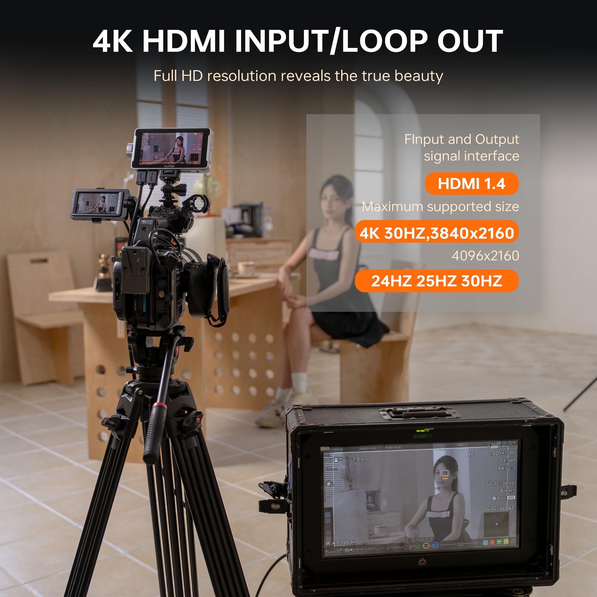 Viltrox Dc-V1 5.5 Touchscreen Camera Field Monitor Dslr Monitor With 3D Lut Waveform 400Nits 160 Wide View Angle 1920X1080 Ips 4