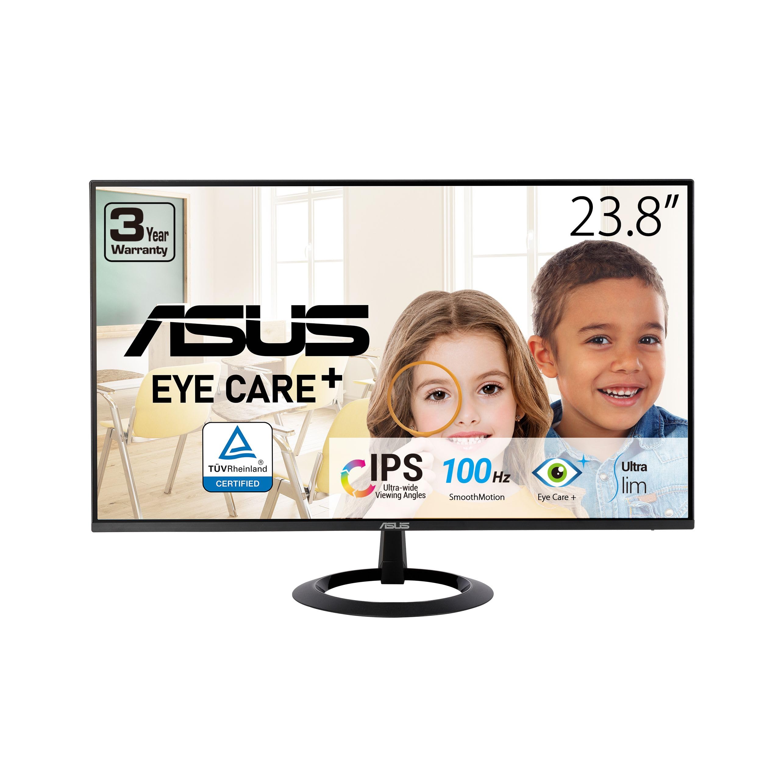 Asus 27    (27 Inch Viewable) Eye Care Monitor (Vz27Ehf)   Full Hd (1920 X 1080), Ips, 100Hz, 1Ms, Frameless, Adaptive Sync, Hdm
