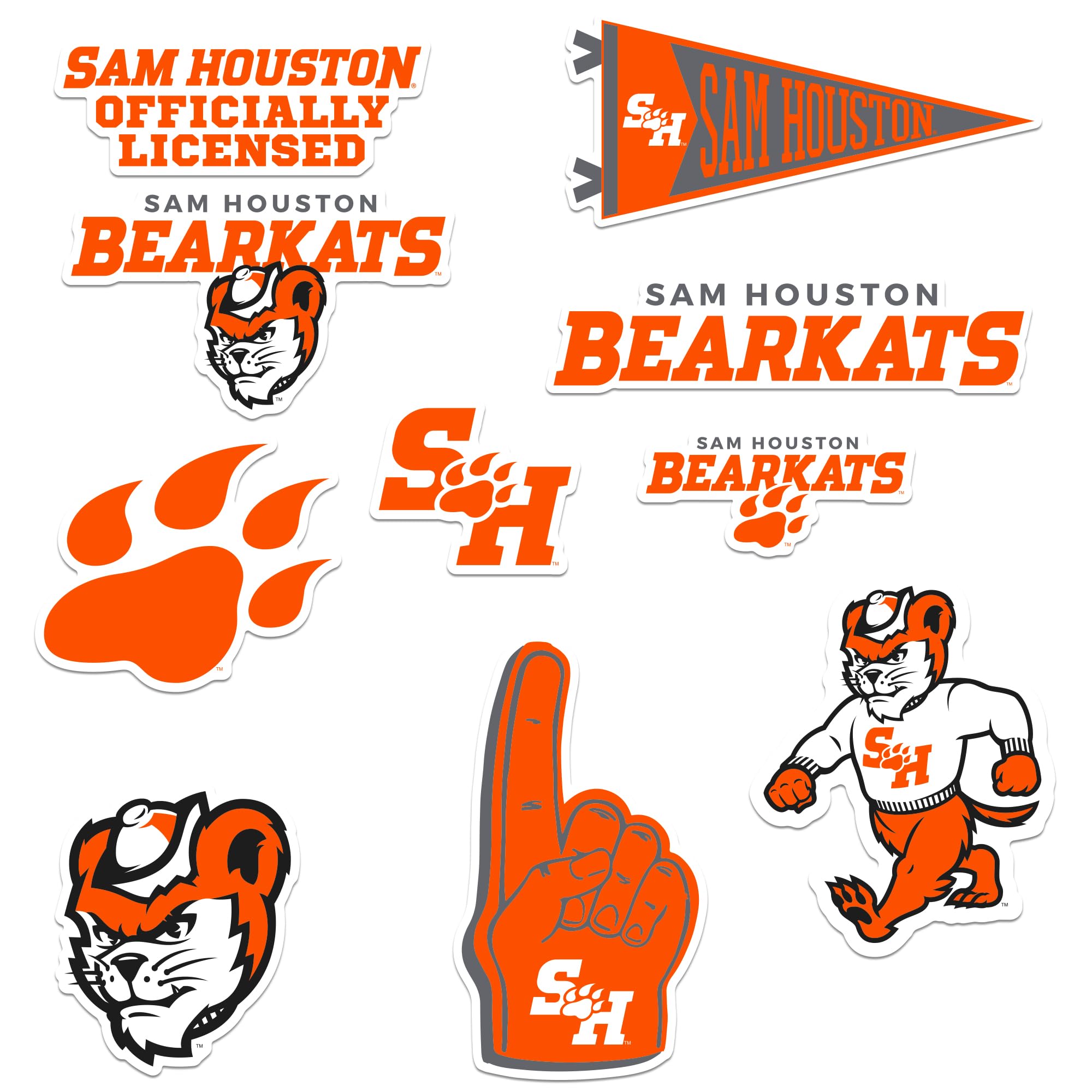 Sam Houston State University 10Ct Vinyl Large Deluxe Stickers Variety Pack   Laptop, Water Bottle, Scrapbooking, Tablet, Skatebo
