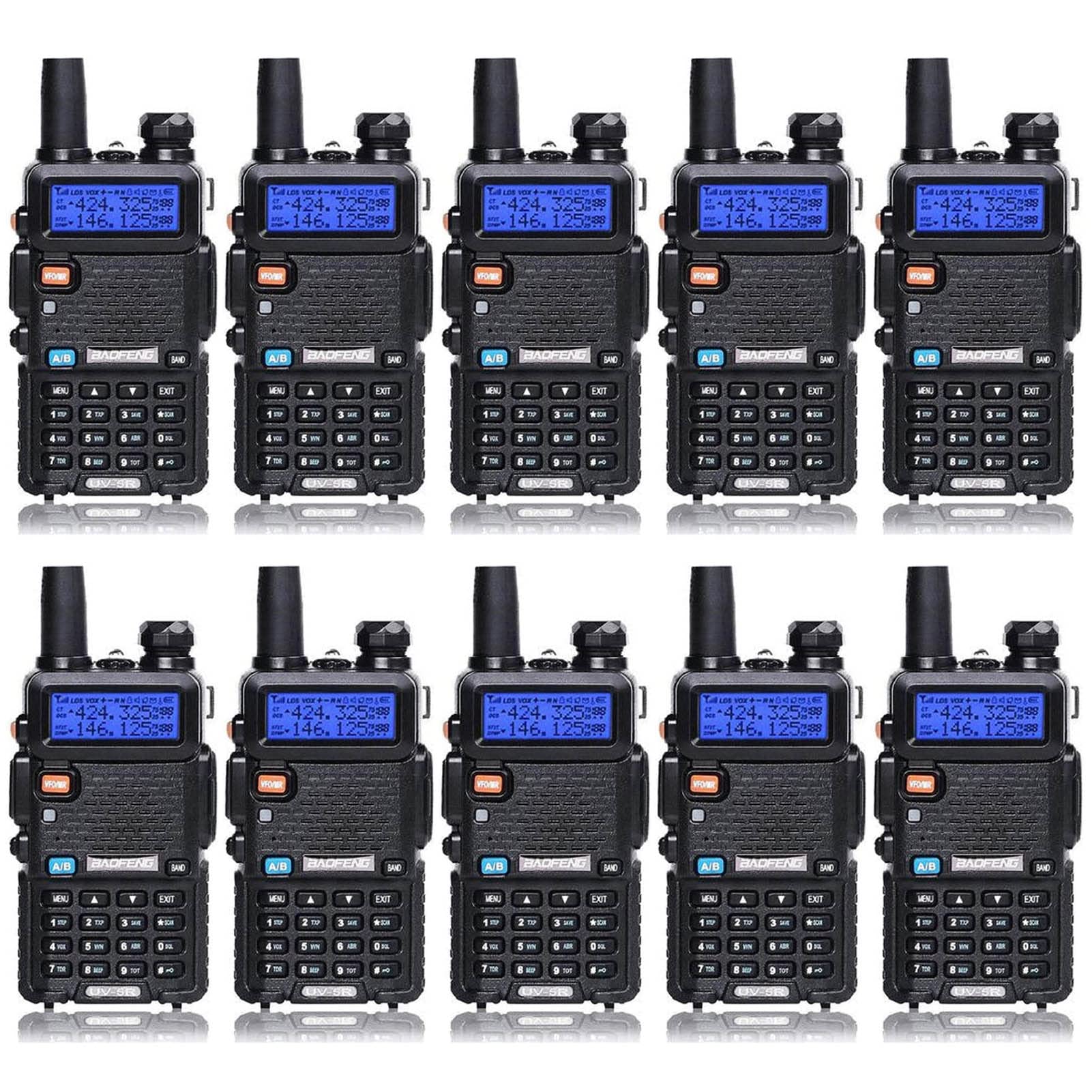 Baofeng Uv 5R Dual Band Two Way Radio Handheld Ham Radio Long Range Walkie Talkies Pack Of 10 For Adults School Team Management