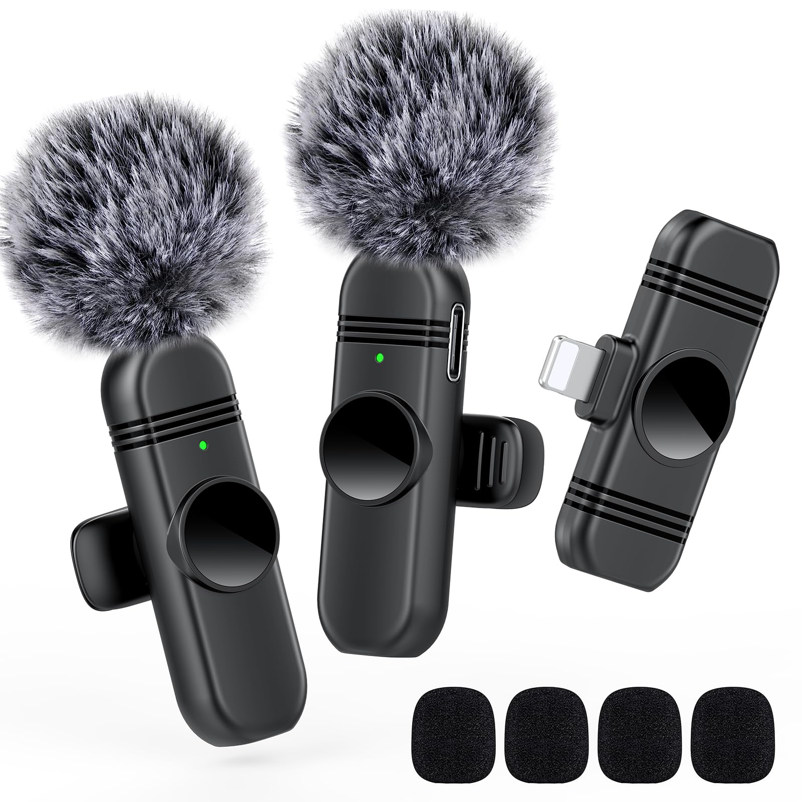 Vezqua Lapel Microphone For Iphone And Ipad,Clip On Microphone With Noise Reduction For Recording,Interviews,Live Streaming,Podc