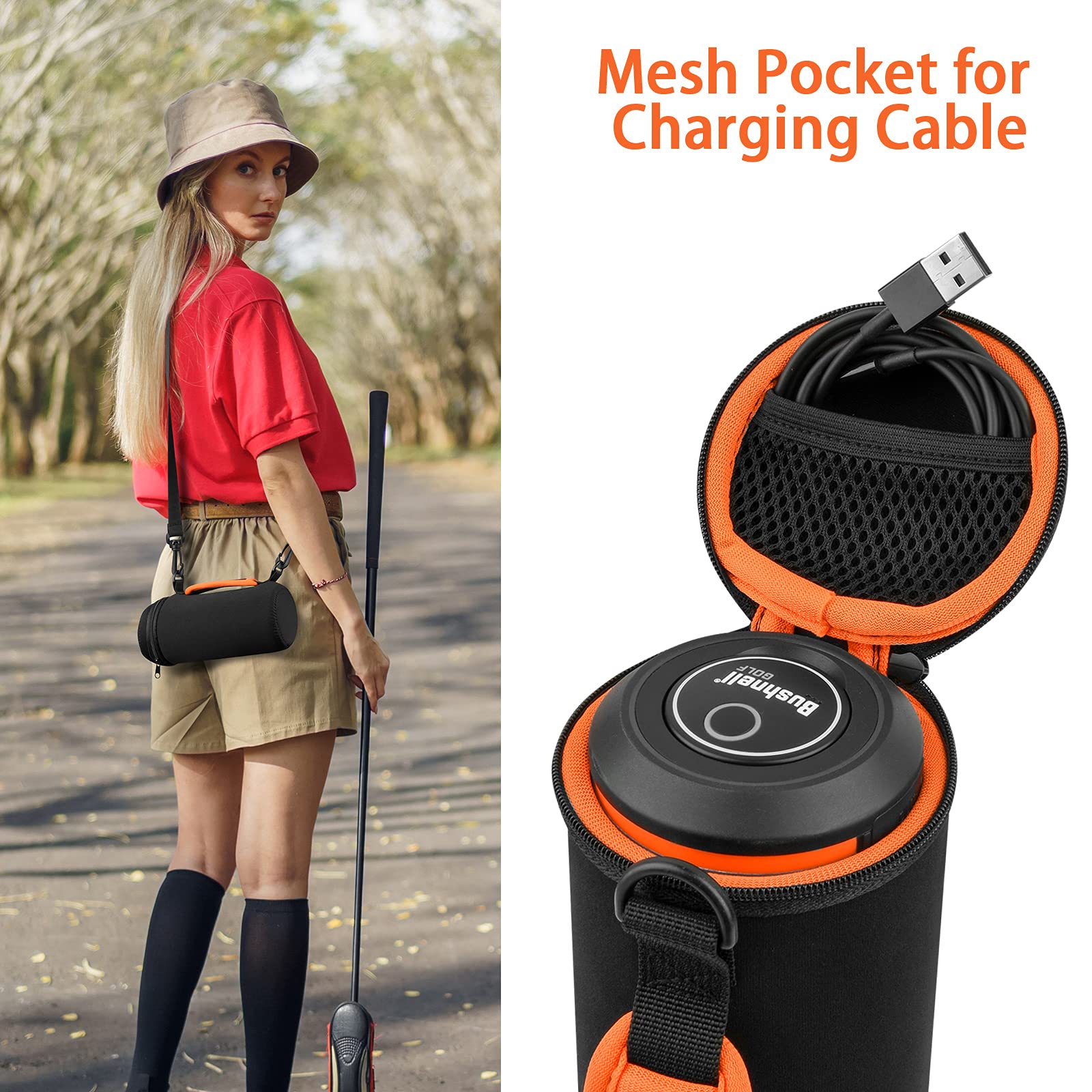 Xxerciz Carrying Case For Bushnell Wingman/Bushnell Wingman 2 Golf Gps Speaker, Soft Neoprene Storage Bag With Shoulder Strap An