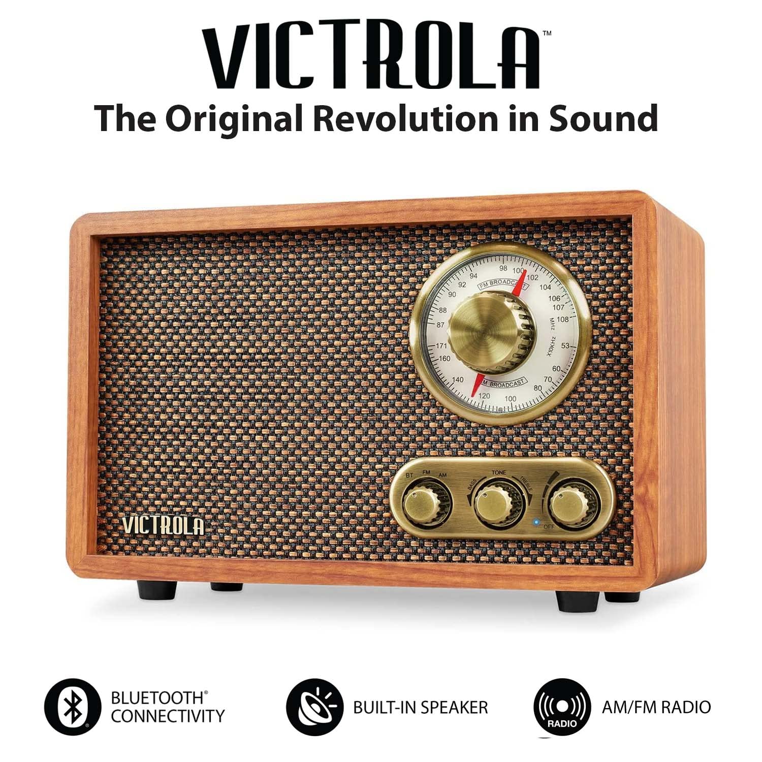 Victrola Willow Retro Bluetooth Fm/Am Radio (Walnut)
