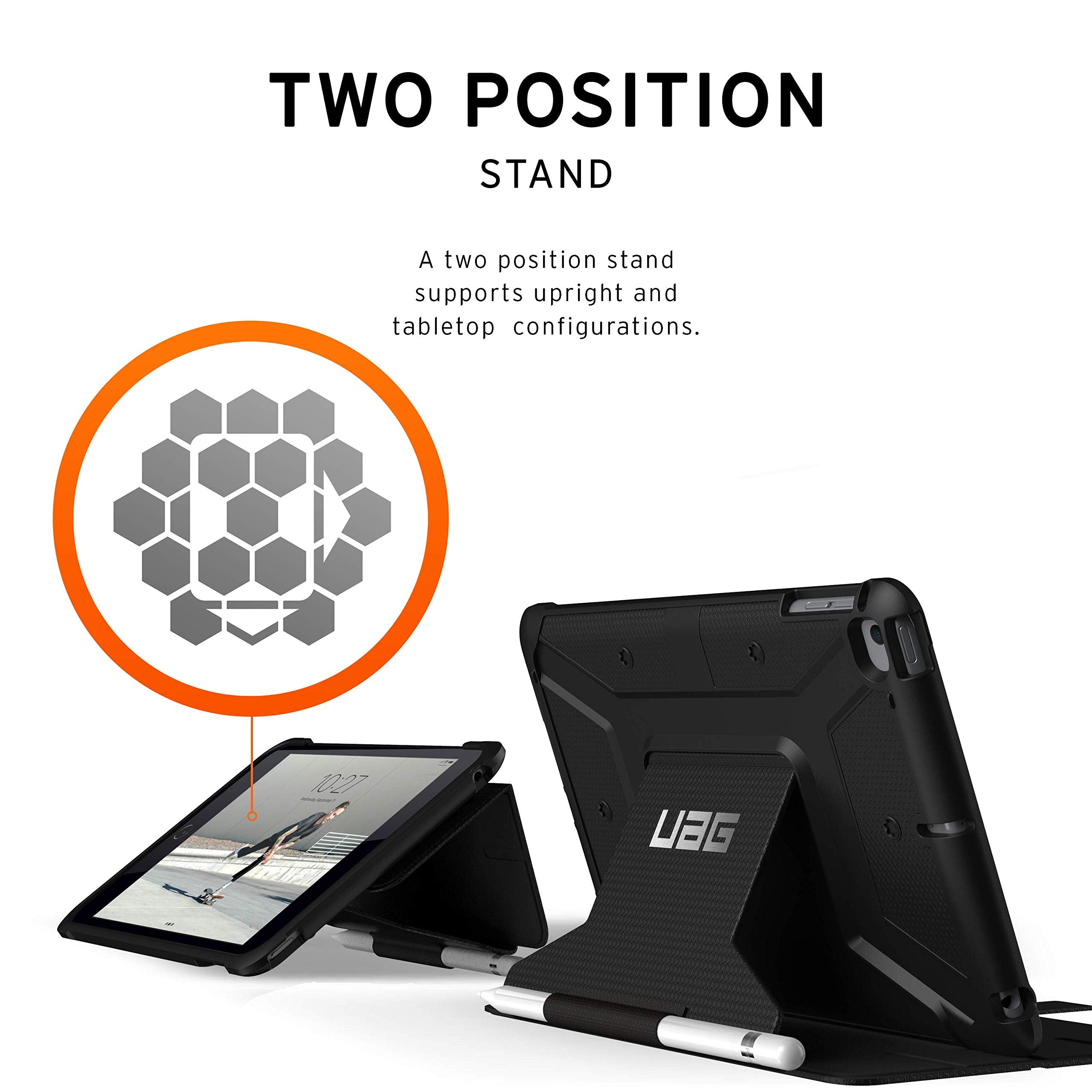 Uag Folio Ipad Mini (5Th Gen, 2019) Case Metropolis Feather-Light Rugged [Black] Military Drop Tested Ipad Cover With Apple Penc