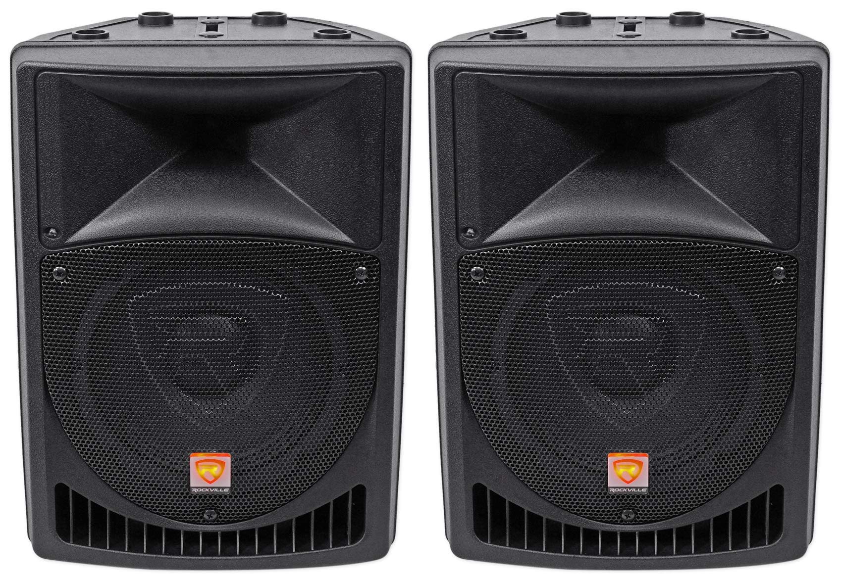 Rockville Pair Power Gig Rpg8 8'' Powered Active 800 Watt 2  Way Dj Pa Speakers