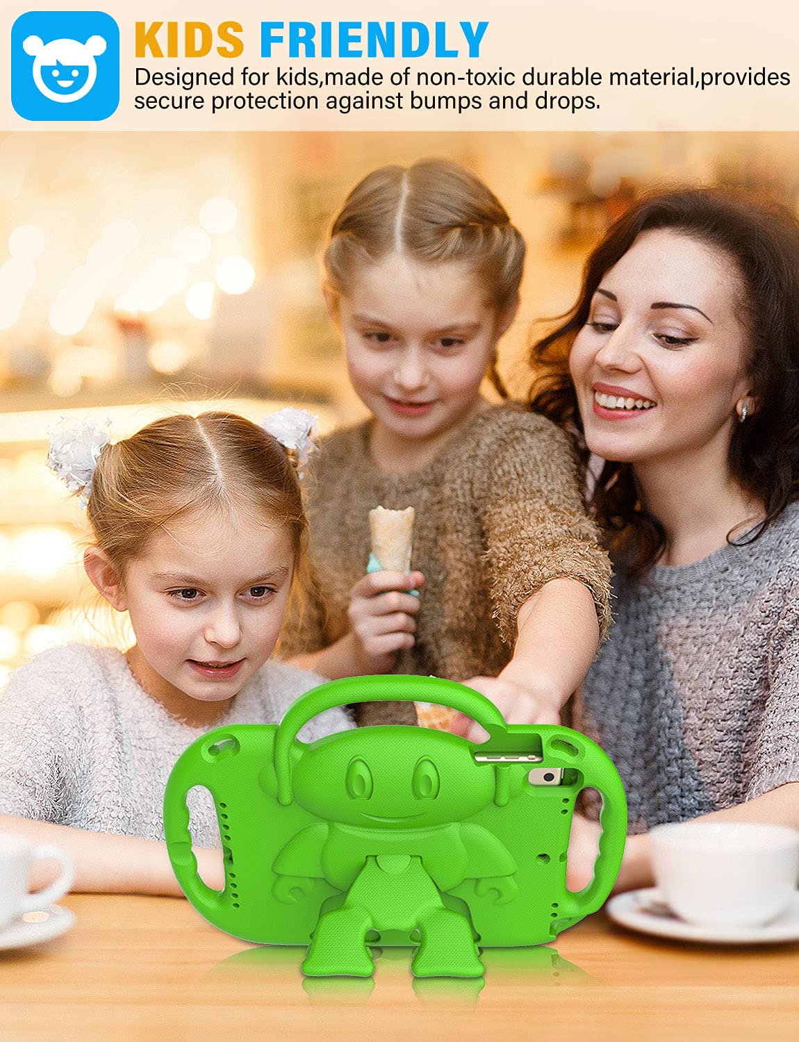 Suplik Kids Case For Ipad 5Th/6Th Generation (9.7 Inch, 2017/2018), Ipad Air 1 & Air 2 & Pro 9.7 Protective Case With Shoulder S