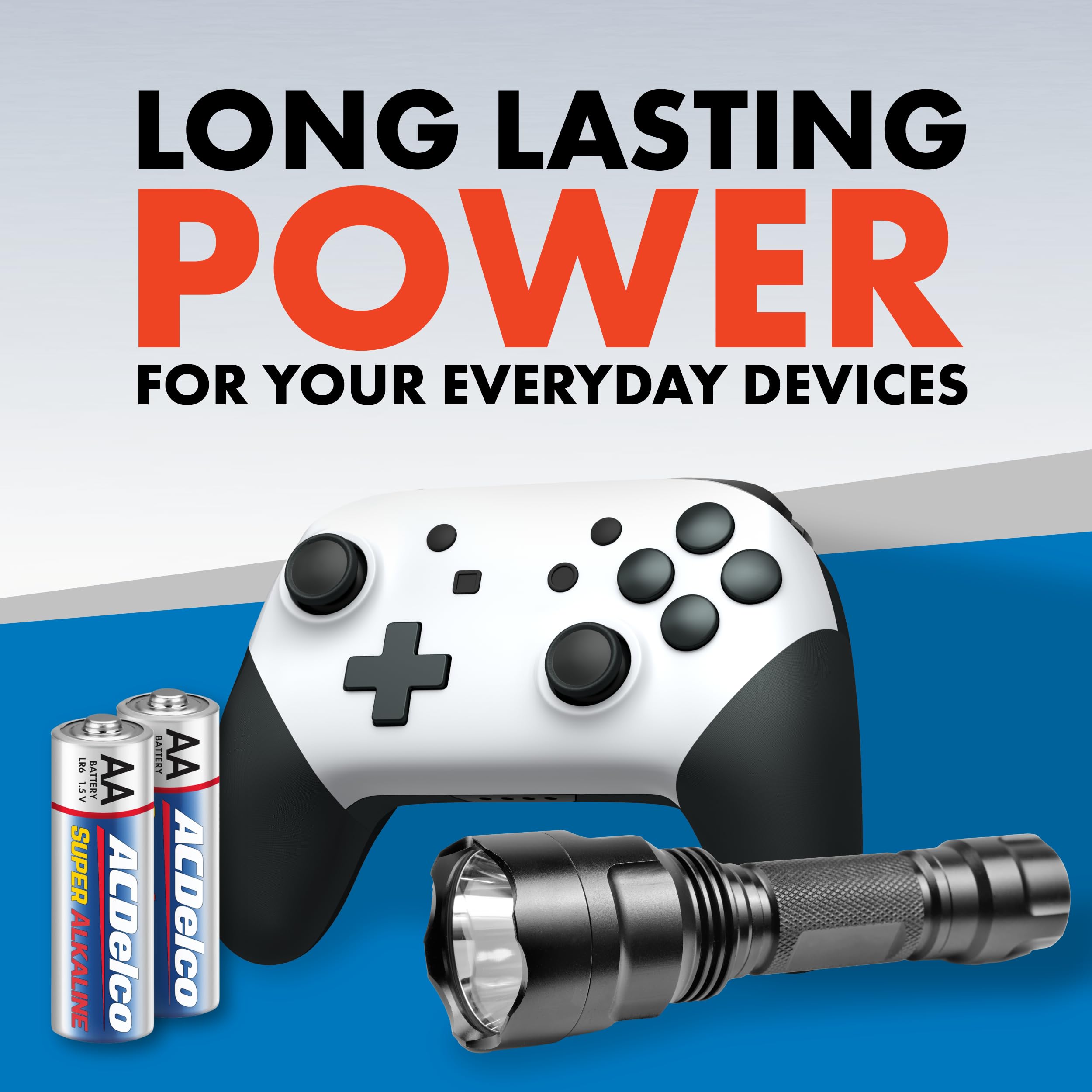 Acdelco 48 Count Aa Batteries, Maximum Power Super Alkaline Battery, 10 Year Shelf Life, Reclosable Packaging Blue