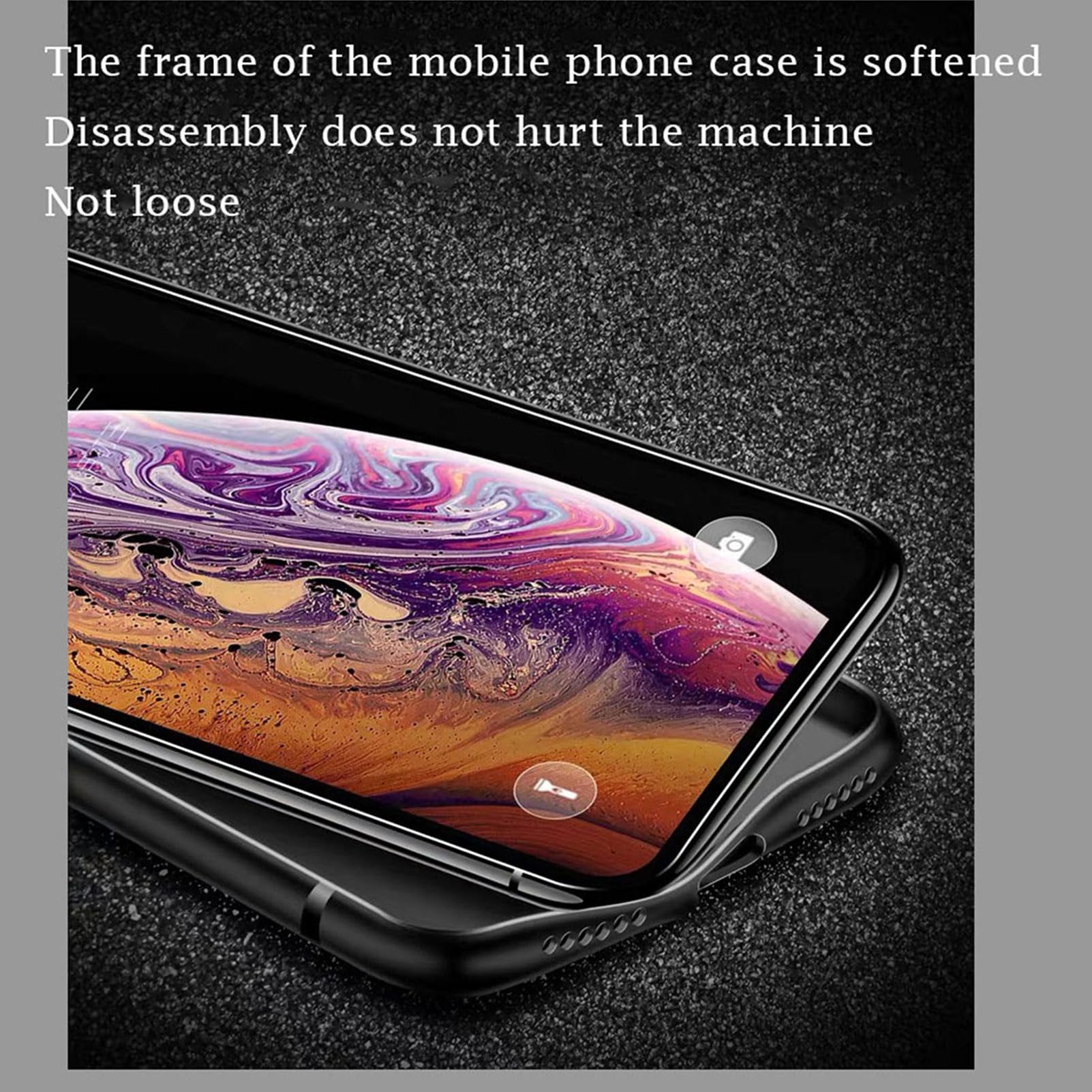 Aqggiixy Phone Case For Motorola Edge 50 Pro, With 1 Pcs Screen Protector, 360 Rotatable Ring Holder, Ultra Thin Black Soft Sili