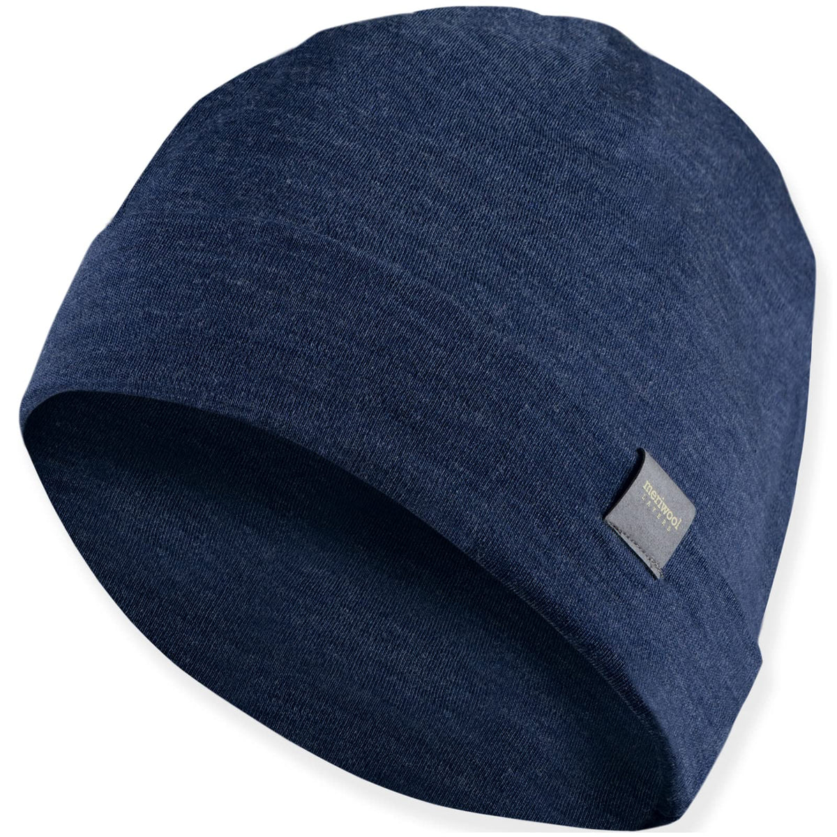 Meriwool Unisex Merino Wool Cuff Beanie Winter Hat For Men And Women Denim Blue