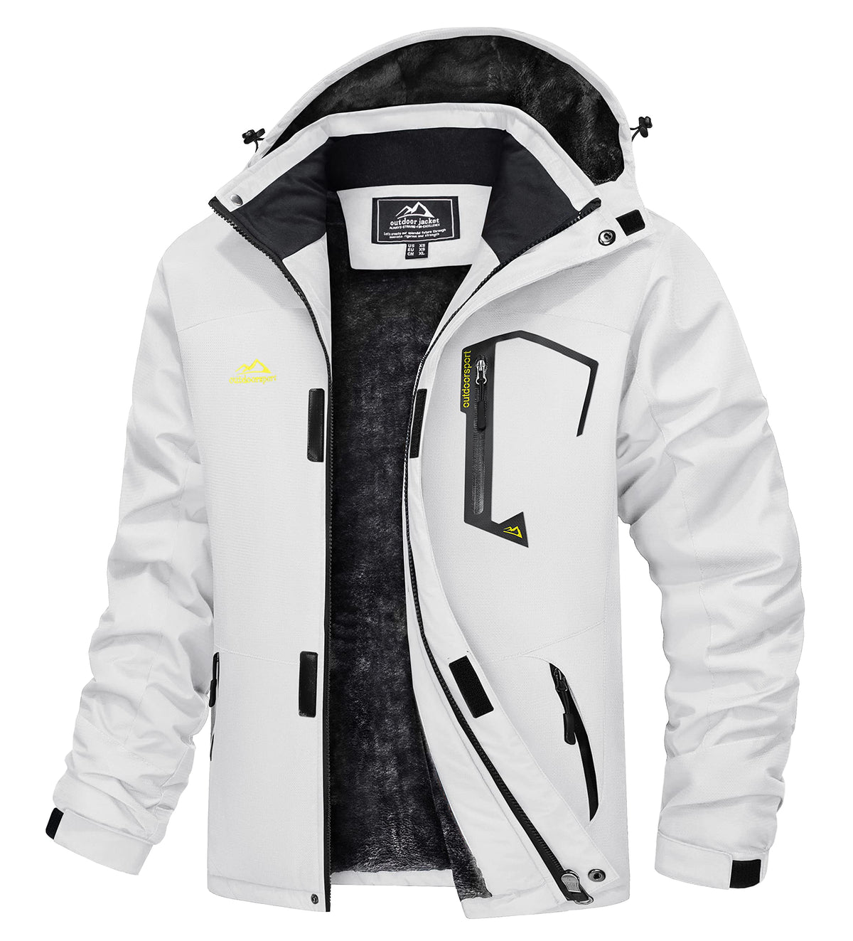 Magcomsen Mens Winter Coats Snow Jacket Winter Coats With Zipper Pockets Snowboard Jacket Ski Jacket Fleece Jacket Climbing Jack